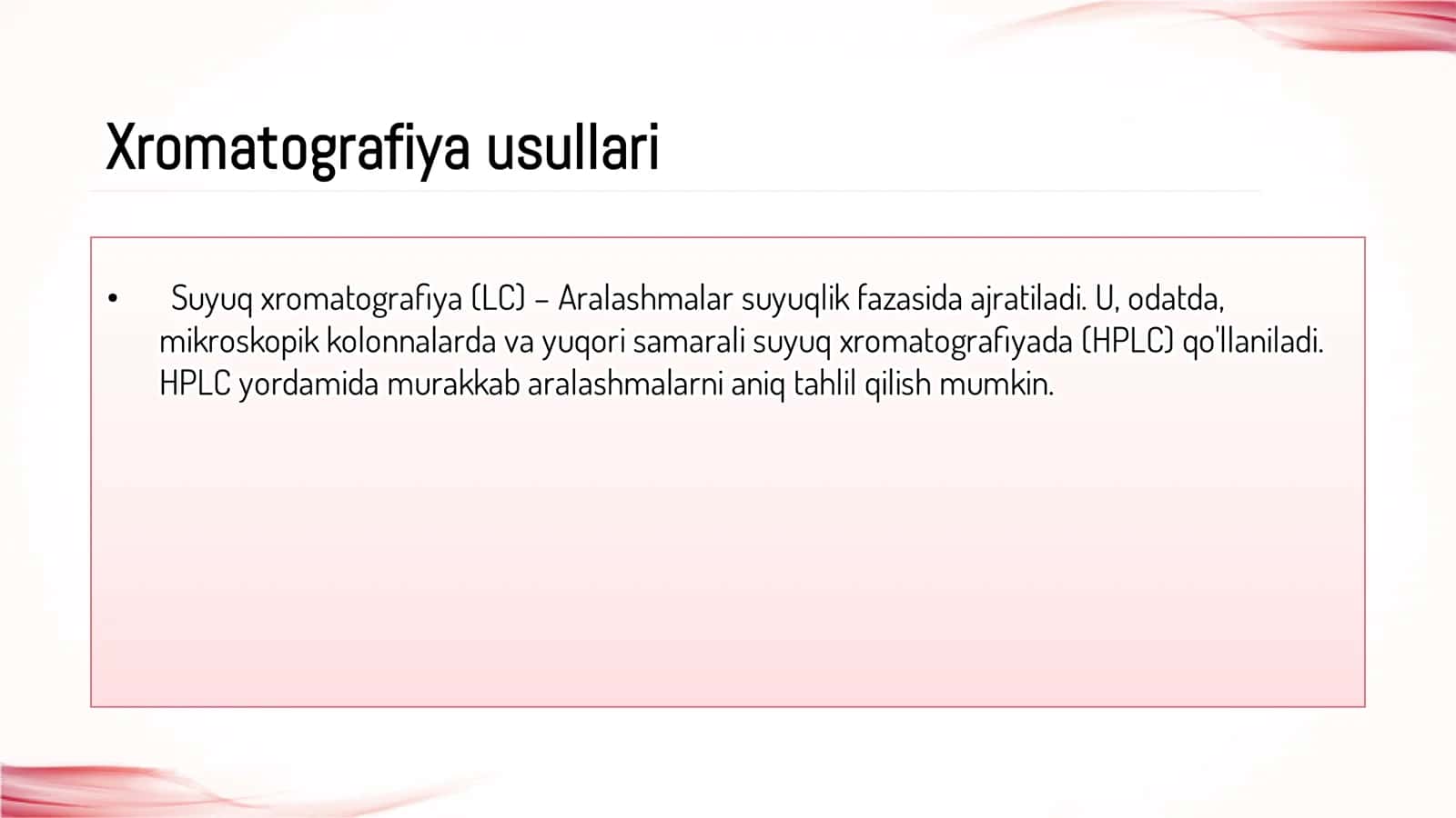 Xromatografiyaning tibbiy izlanishlaridagi imkonyatlari 3