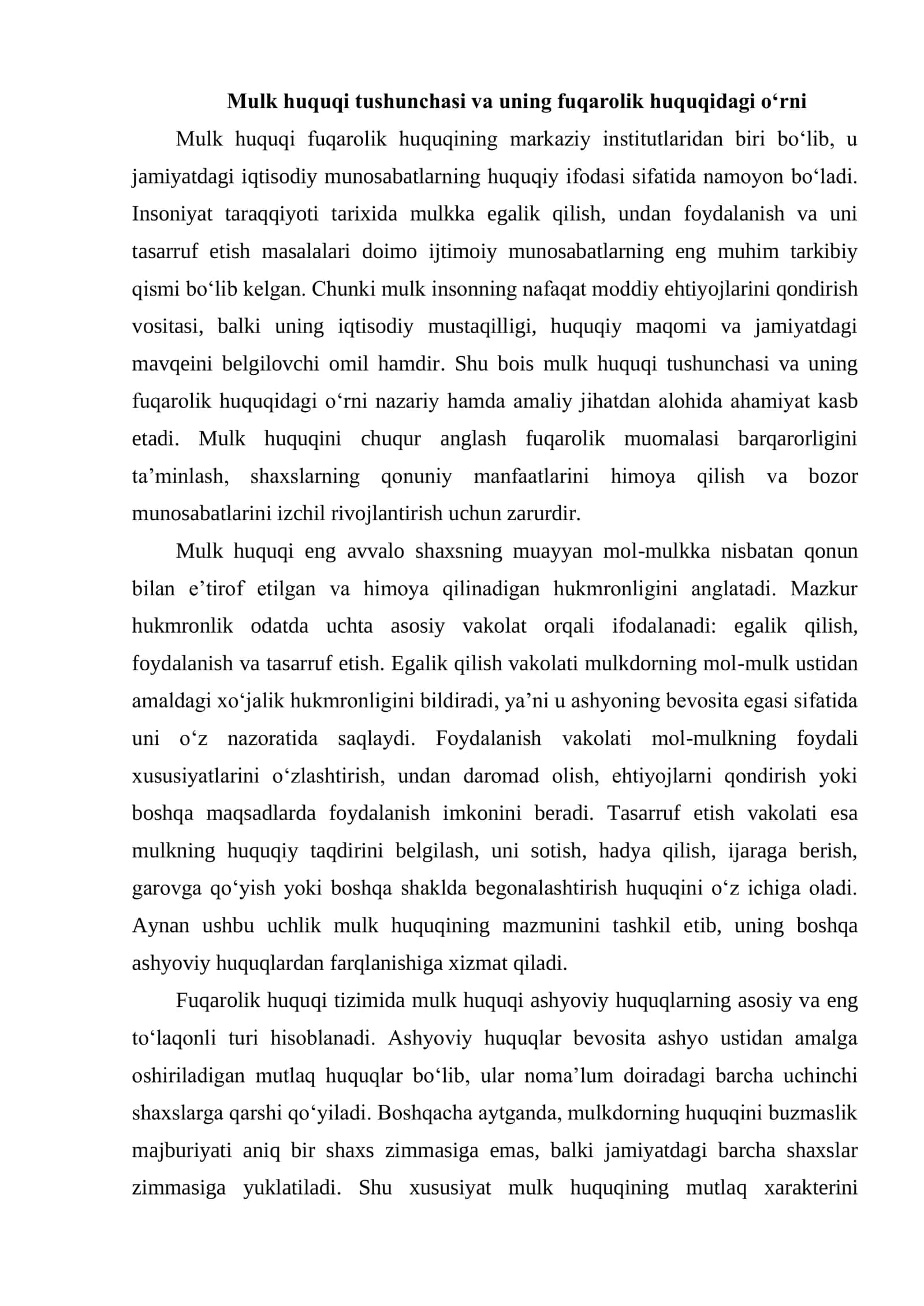 MULK HUQUQI TUSHUNCHASI VA TAMOYILLARI 3