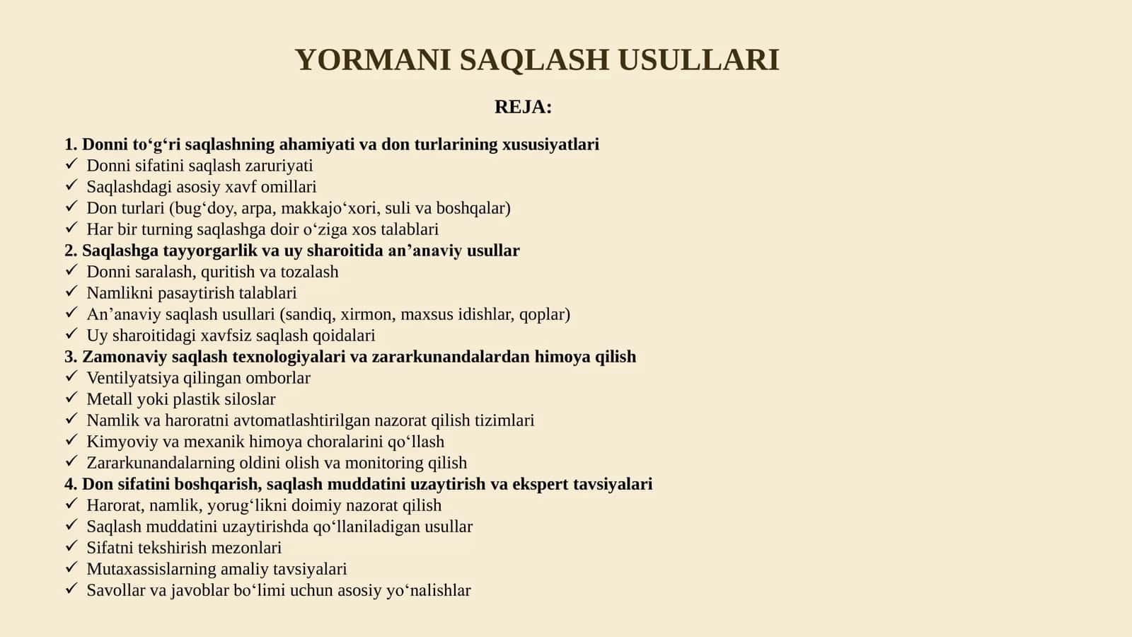 Yormani Saqlash Usullari 3