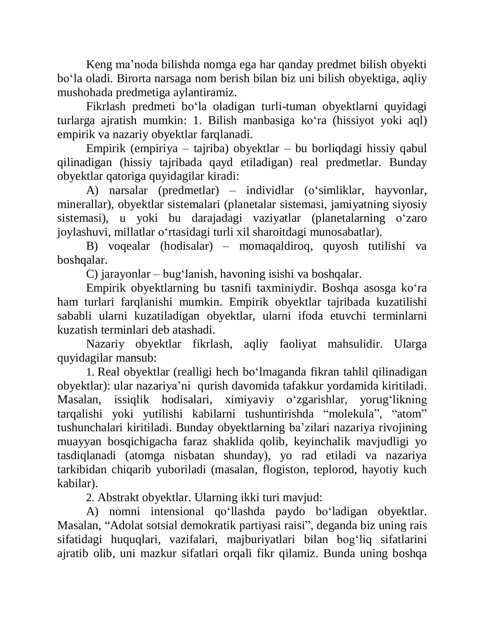 Bilish obyektari va ularning tavsifi 3