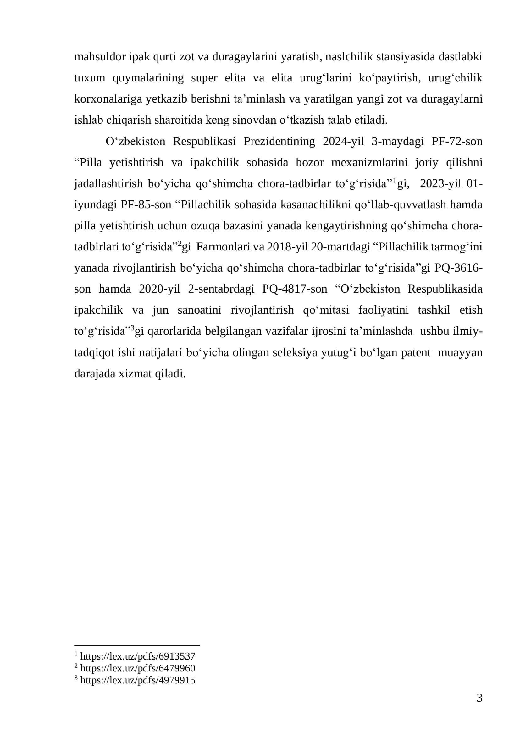 Tut Ipak Qurtining Yuqori Mahsuldor “Namangan-R” Zotini Ishlab Chiqarishga Tadbiq Etish Samaradorligi 3