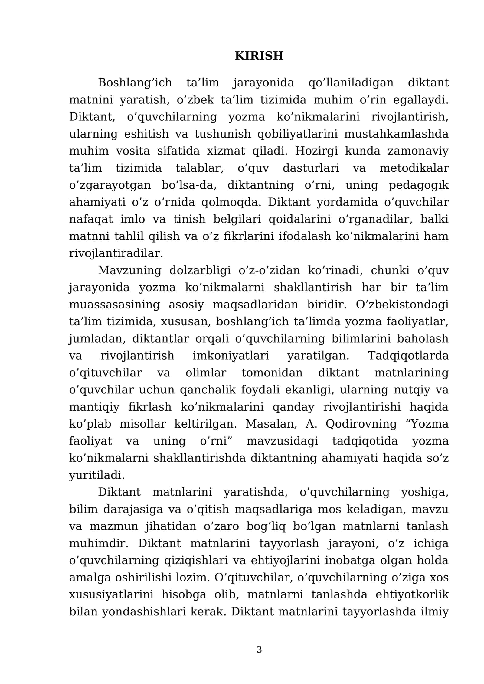 Boshlang’ich ta’lim jarayonida qo’llaniladigan diktant matni yaratish 3