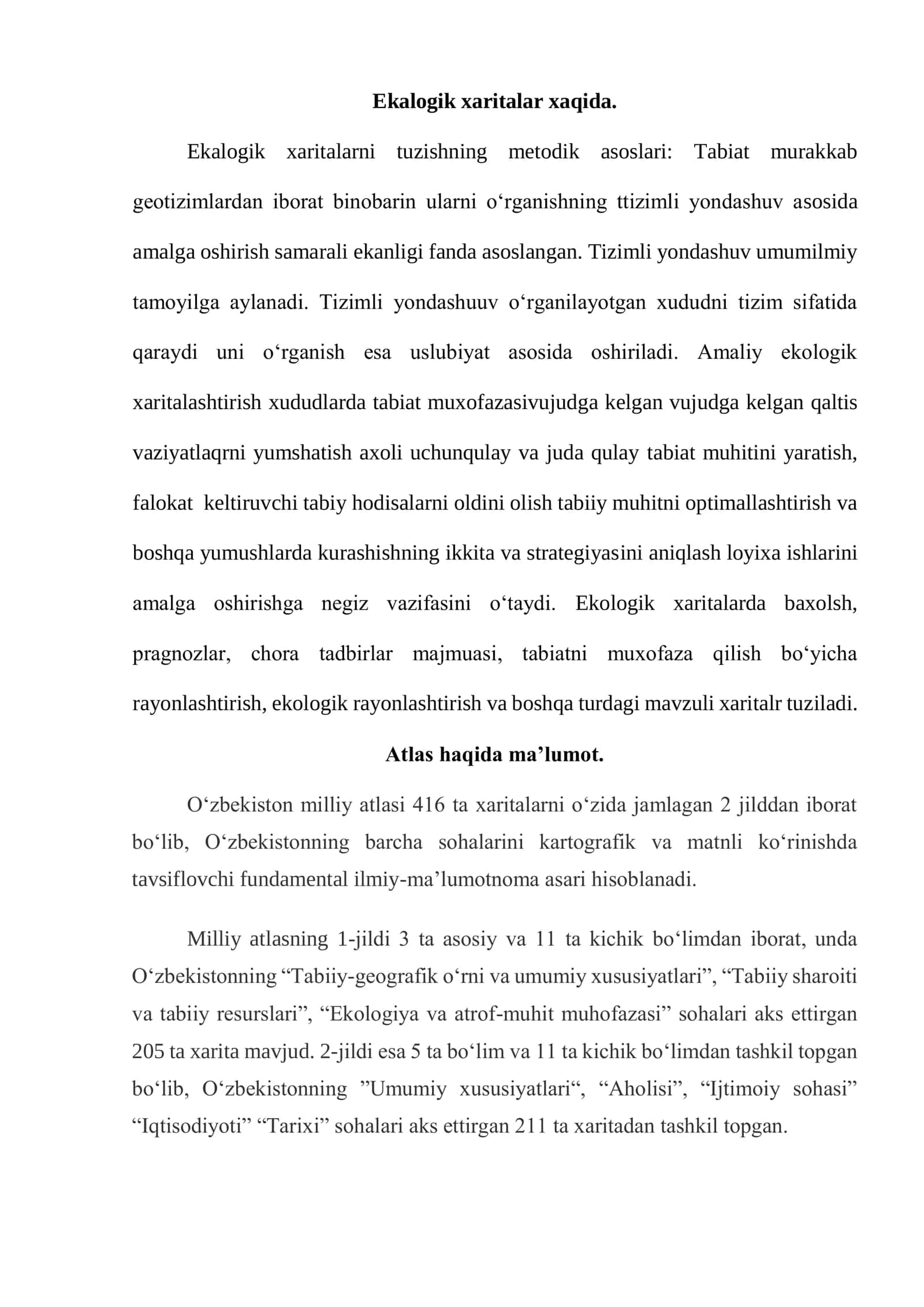 Ekologik kartalarida kartografik tasvirlash usullari 3