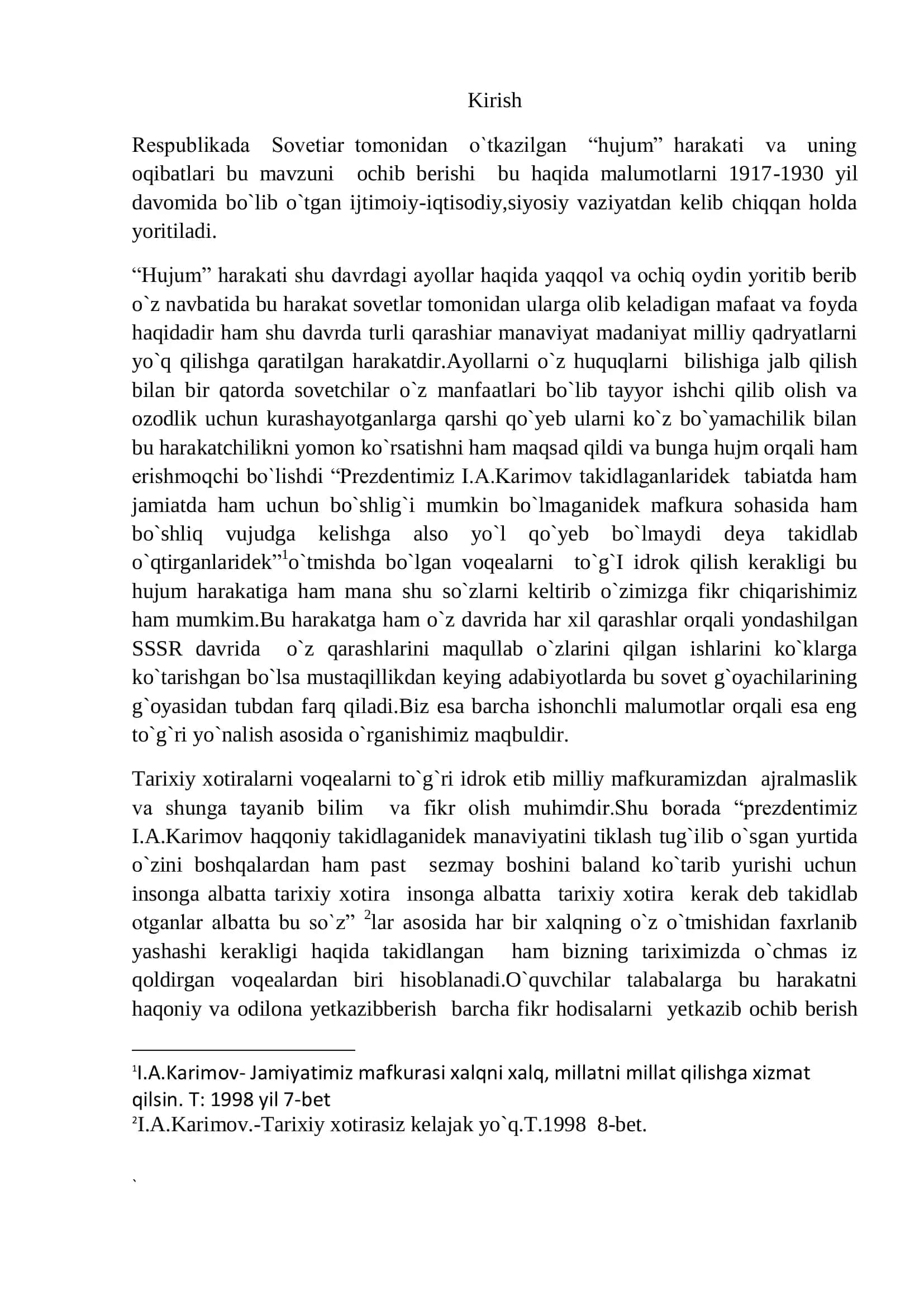Respublikada Sovetlar tomonidan o`tkazilgan “Hujum” harakati va uning oqibatlari 3