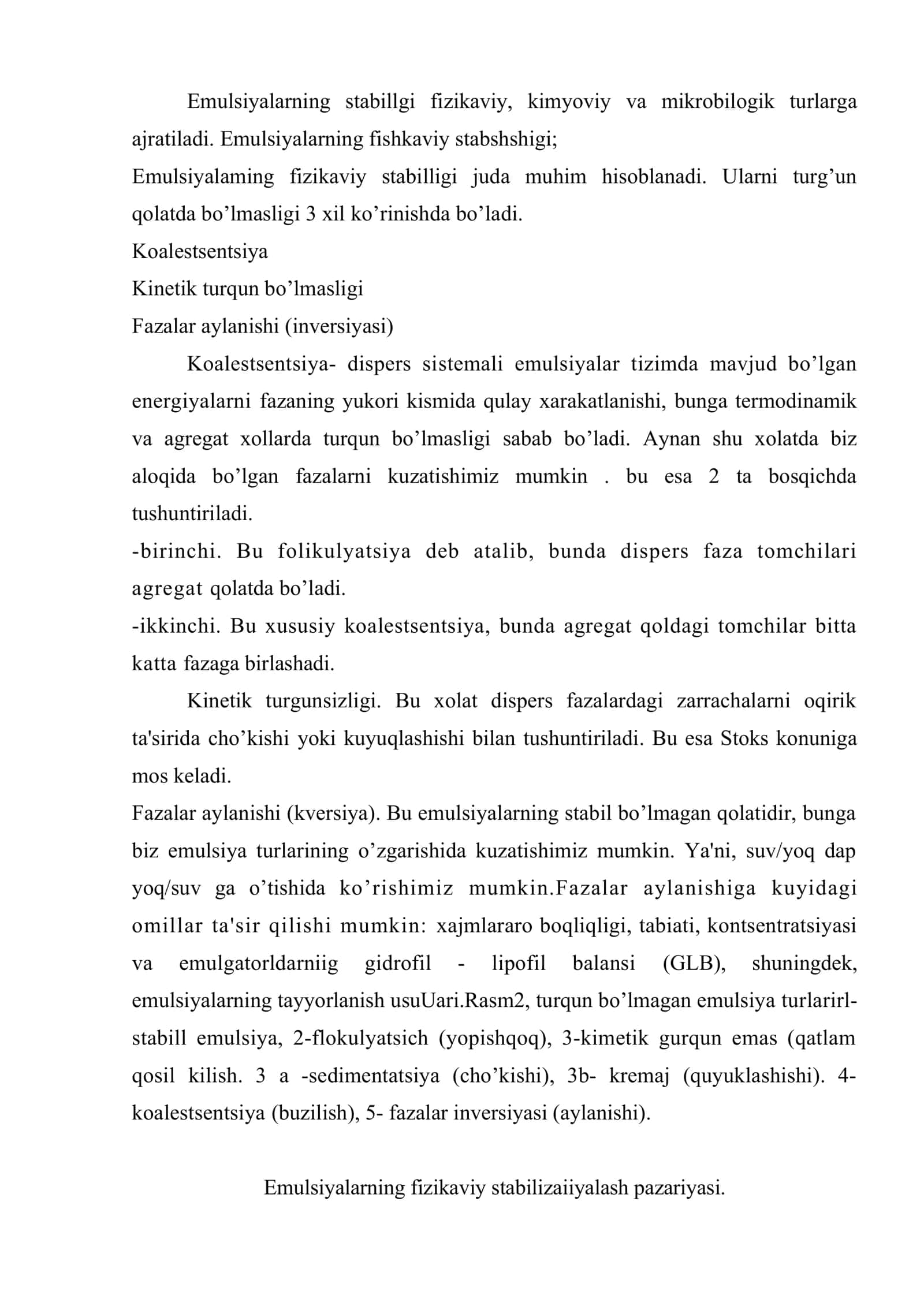 Emulsiya dori turini yaratishni nazariy asoslari 3
