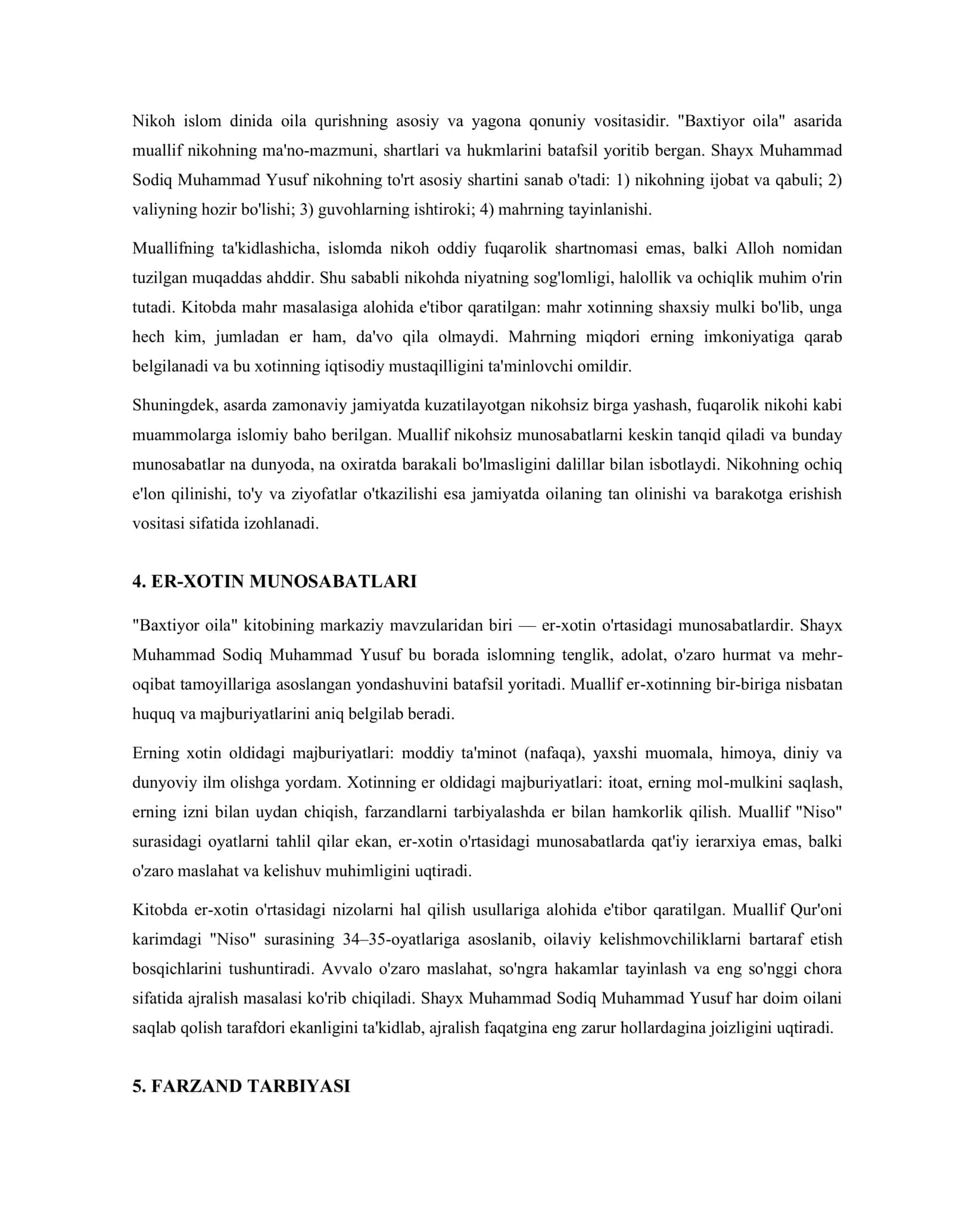 "Baxtiyor oila" asarida isom qadriyatlaring talqini 3