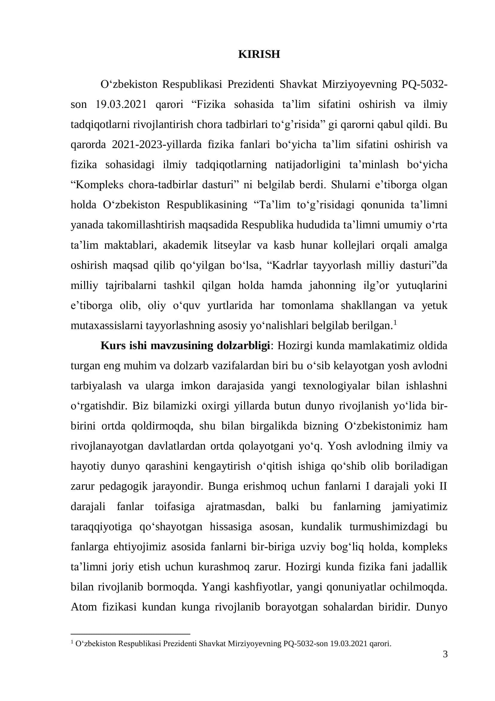 Fizika sohasida ta’lim sifatini oshirish va ilmiy tadqiqotlarni rivojlantirish chora tadbirlari 3