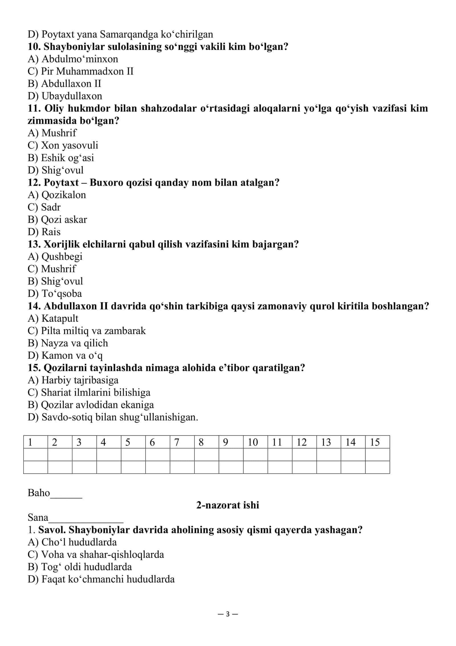 NAZORAT ISHI daftari 3