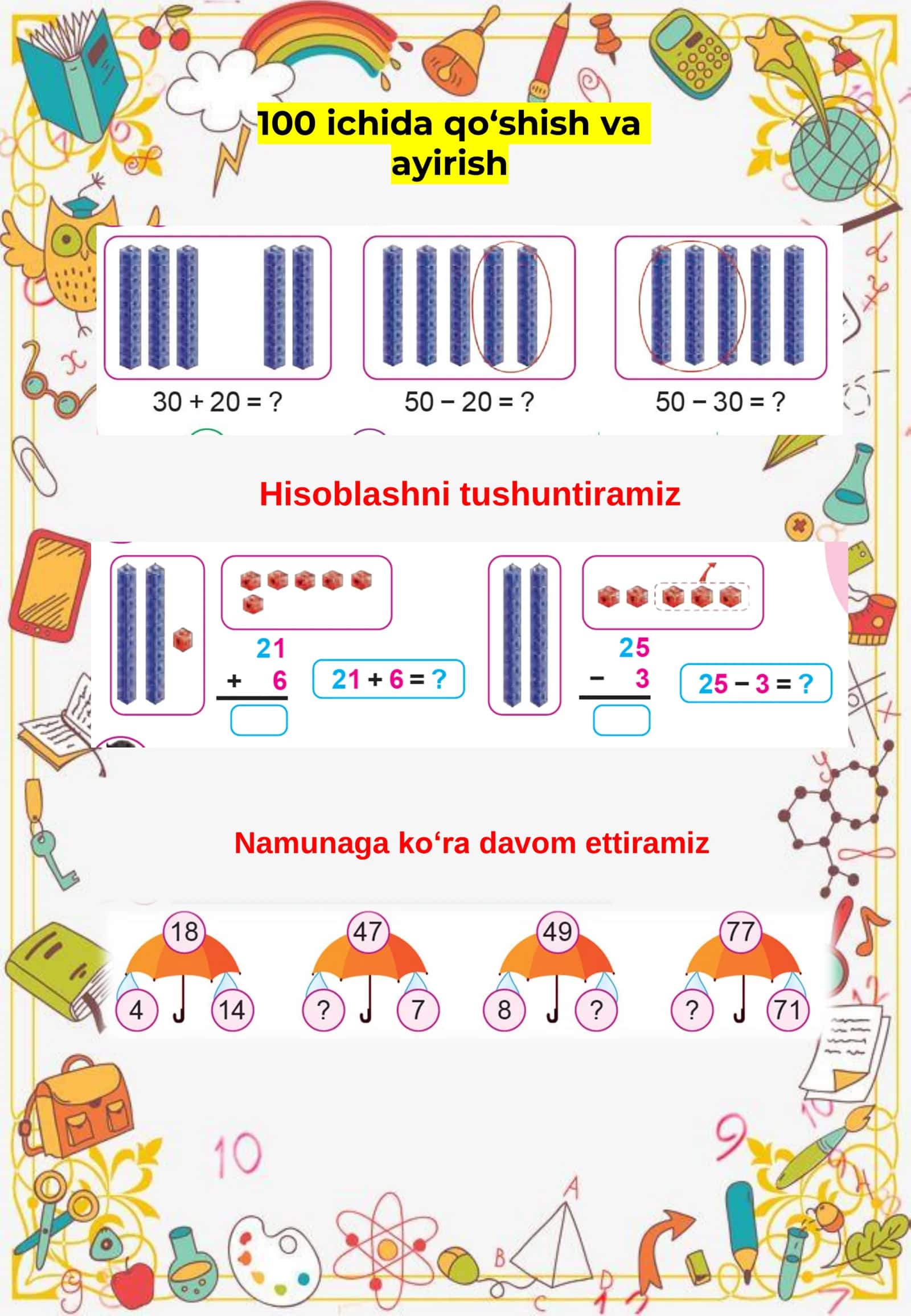2-sinf Matematika fanidan 1-2-chorak ko'rgazmalar 3