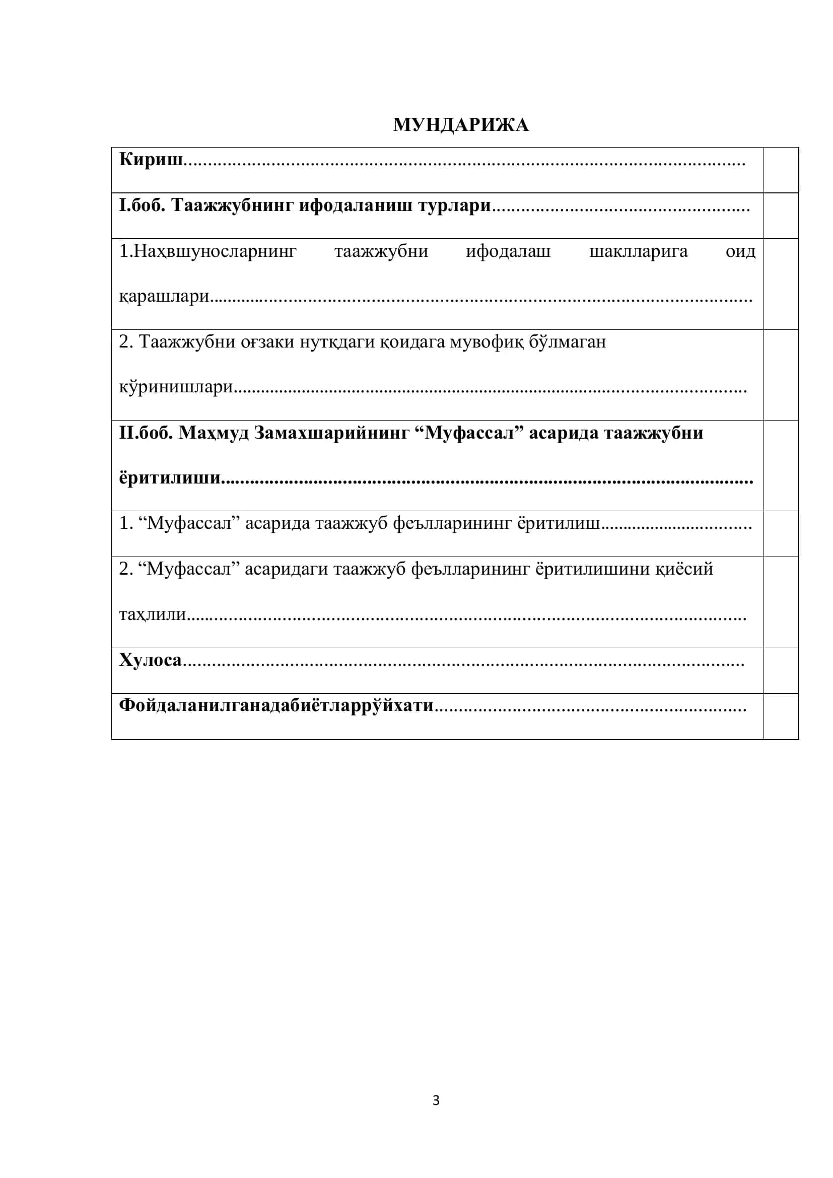 Араб тилида ҳайратланиш ва ажабланиш феълларининг “Муфассал” асаридаги талқини 3