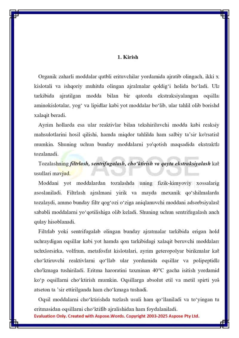 12. Ob'yektlardan ajratib olingan moddalarni tozalash usullari. Referat, 9 bet 3