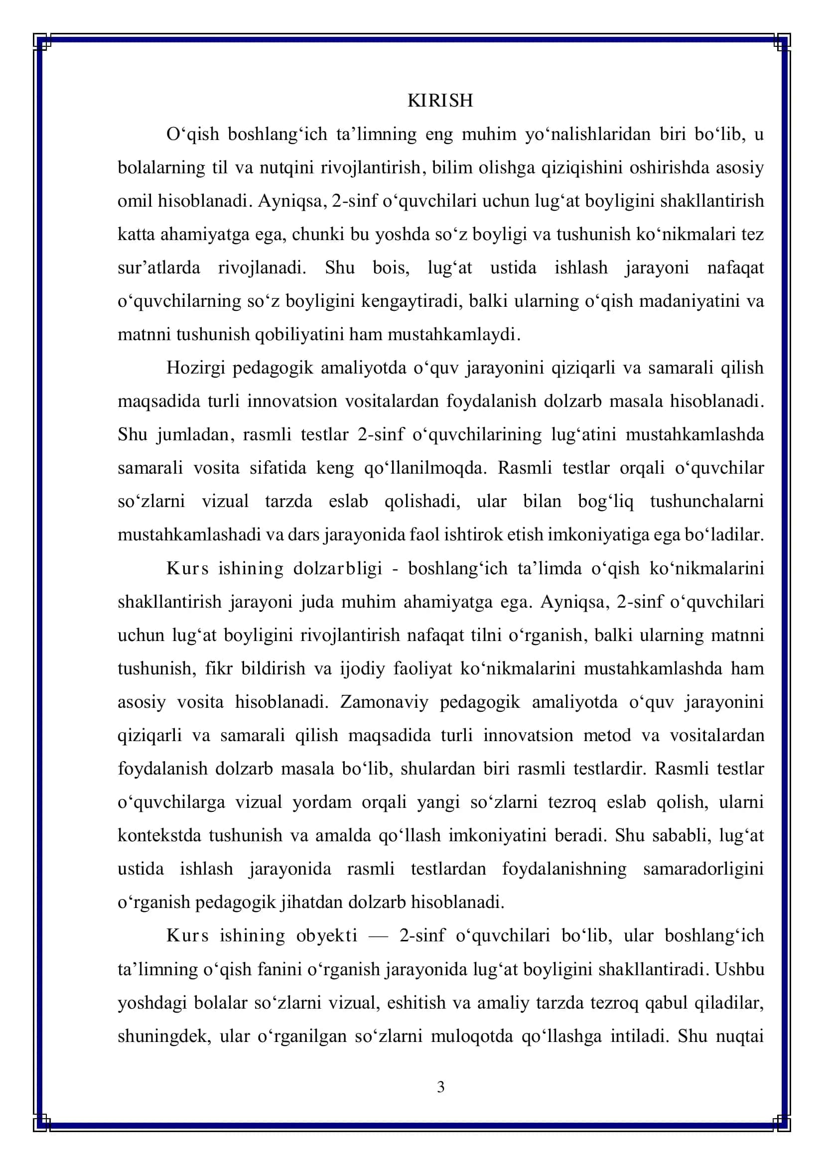 2-sinf o‘qish darslarida lug‘at ustida ishlash jarayonida rasmli testlardan foydalanish 3