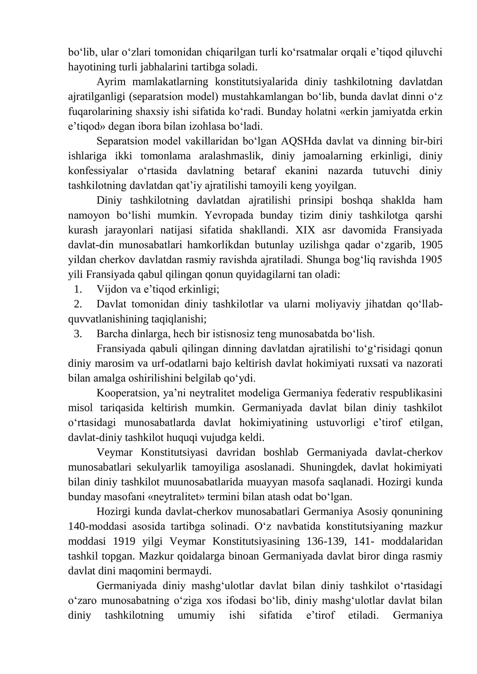Vijdon erkinligining xalqaro me’yoriy-huquqiy asoslari 3