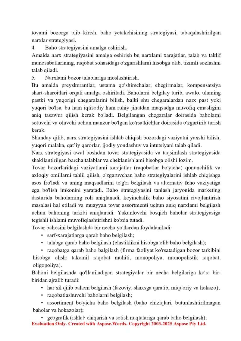 Marketingda narx siyosati 3