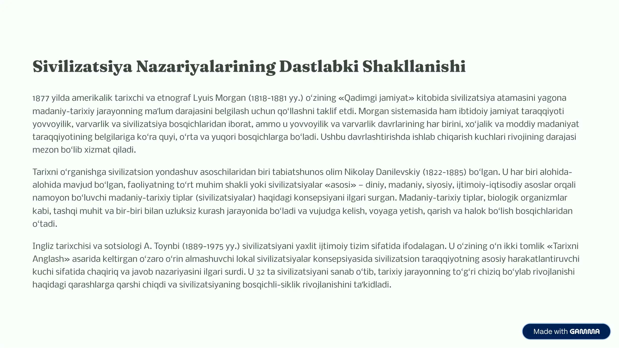 Sivilizatsiya tushunchasi: Unig Taʼrifi va Oʻziga Xos 3