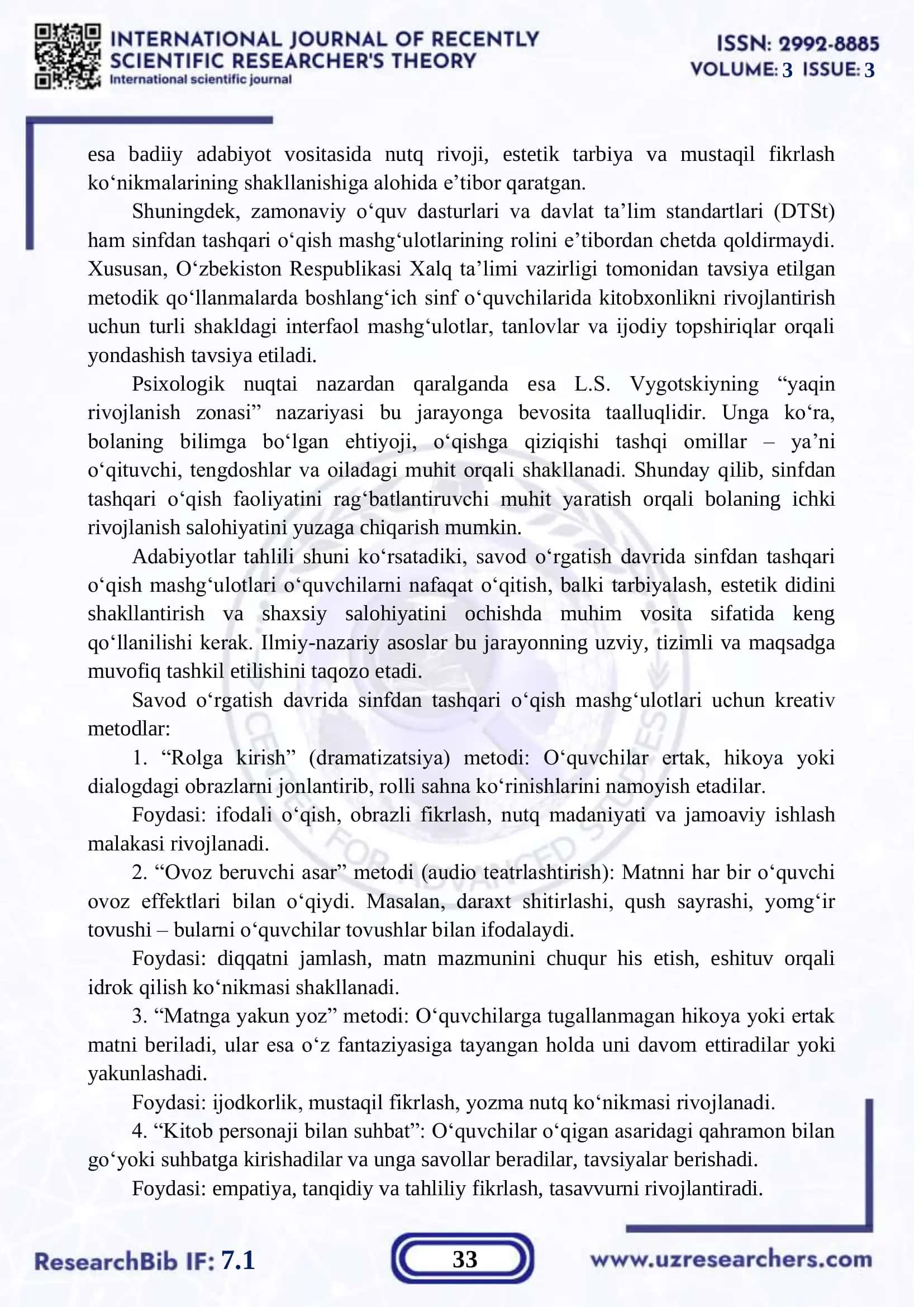Savod o‘rgatish davrida sinfdan tashqari o‘qish mashg‘ulotlari 3