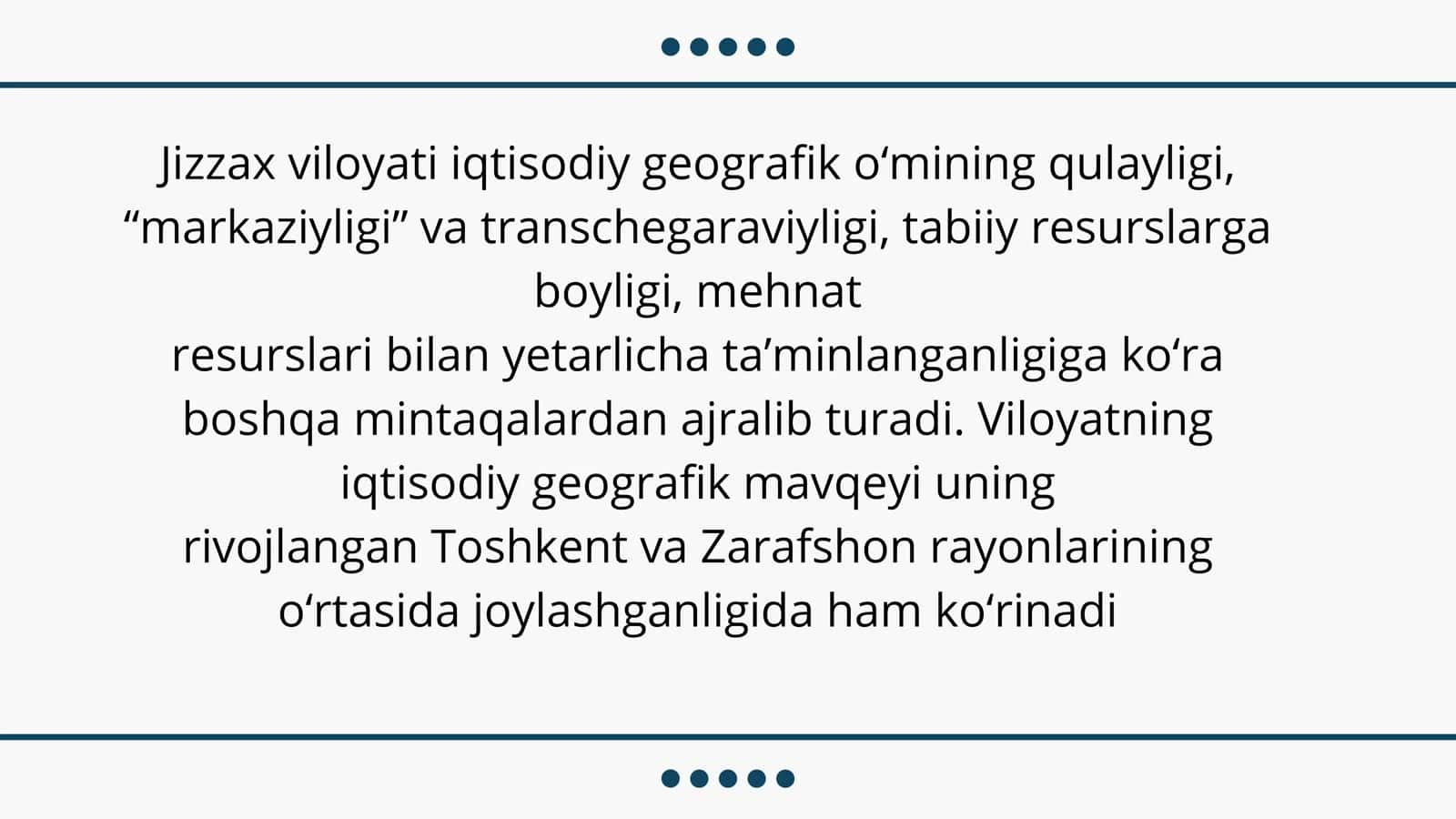Jizzax viloyati shaharlarining tavsifi 3