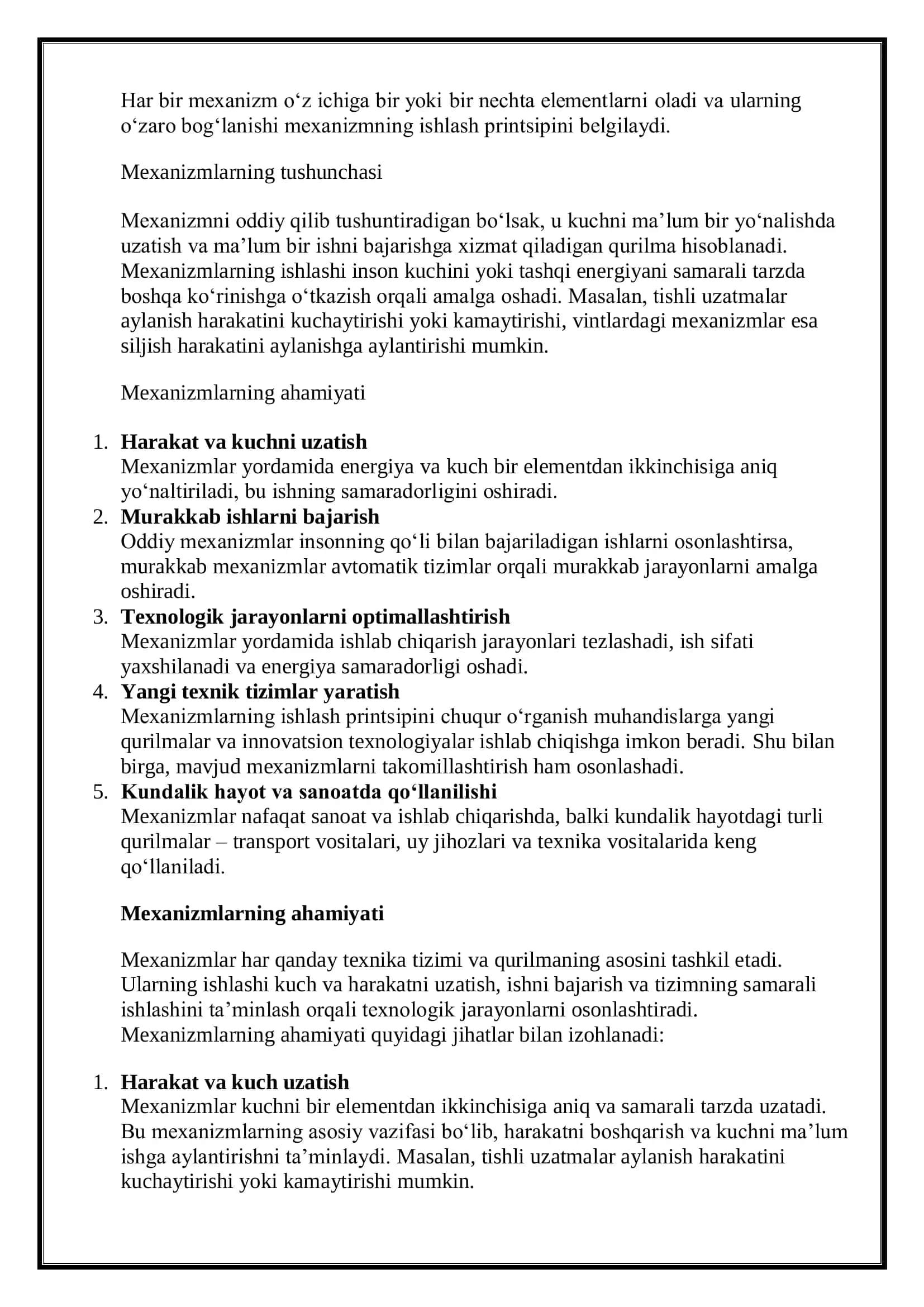 Mexanizmlarning strukturaviy tahlil 3