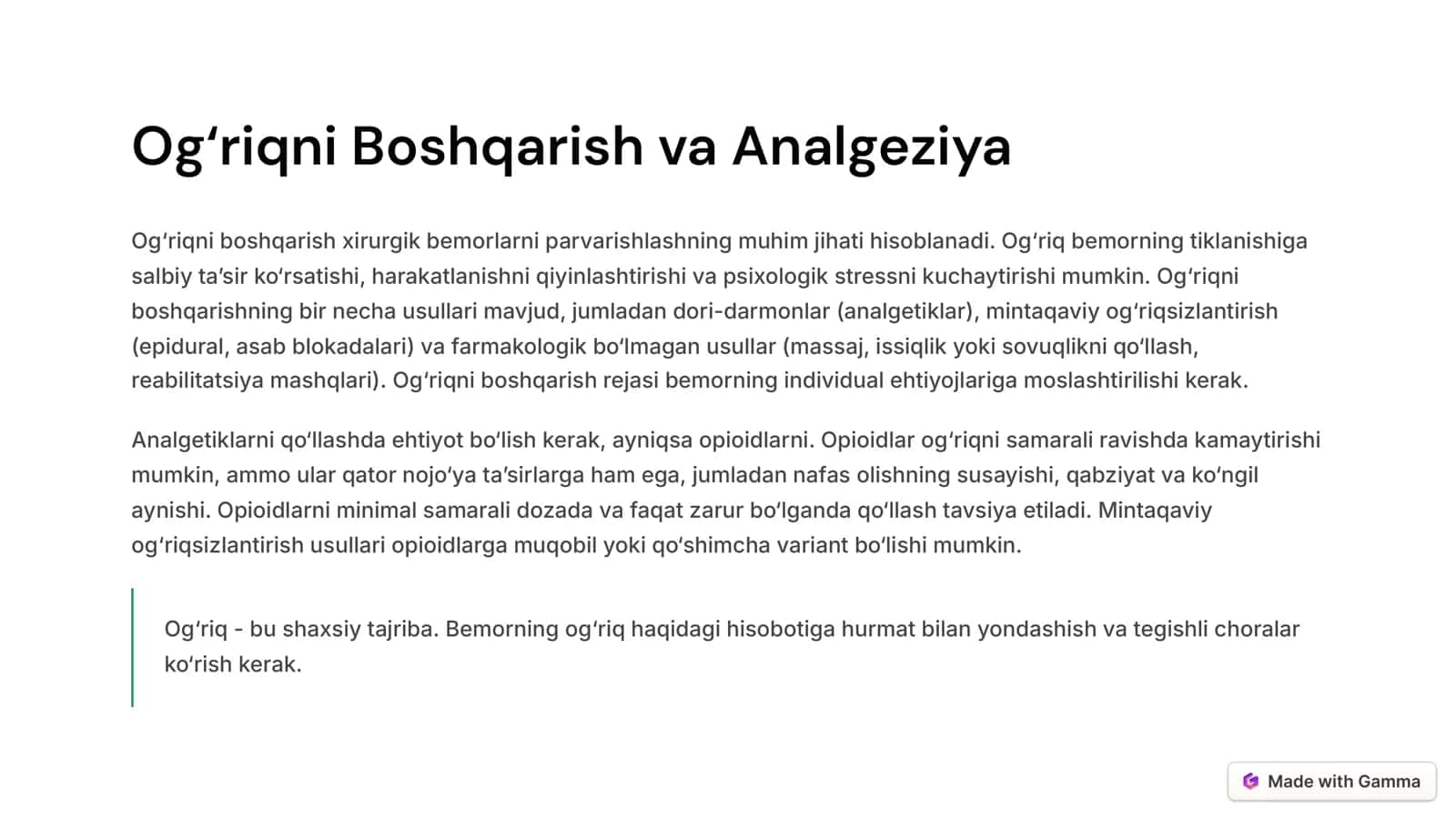 Xirurgik Bemorlarni Parvarishlash: To8liq 3
