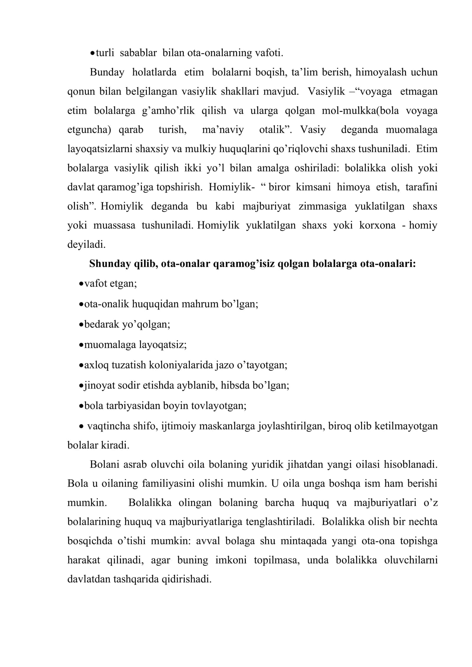 Оtа оnа qаrаmоg’idа bo’lmаgаn bоlаlаr bilаn оlib bоrilаdigаn ijtimоiy pеdаgоgik fаоliyat 3