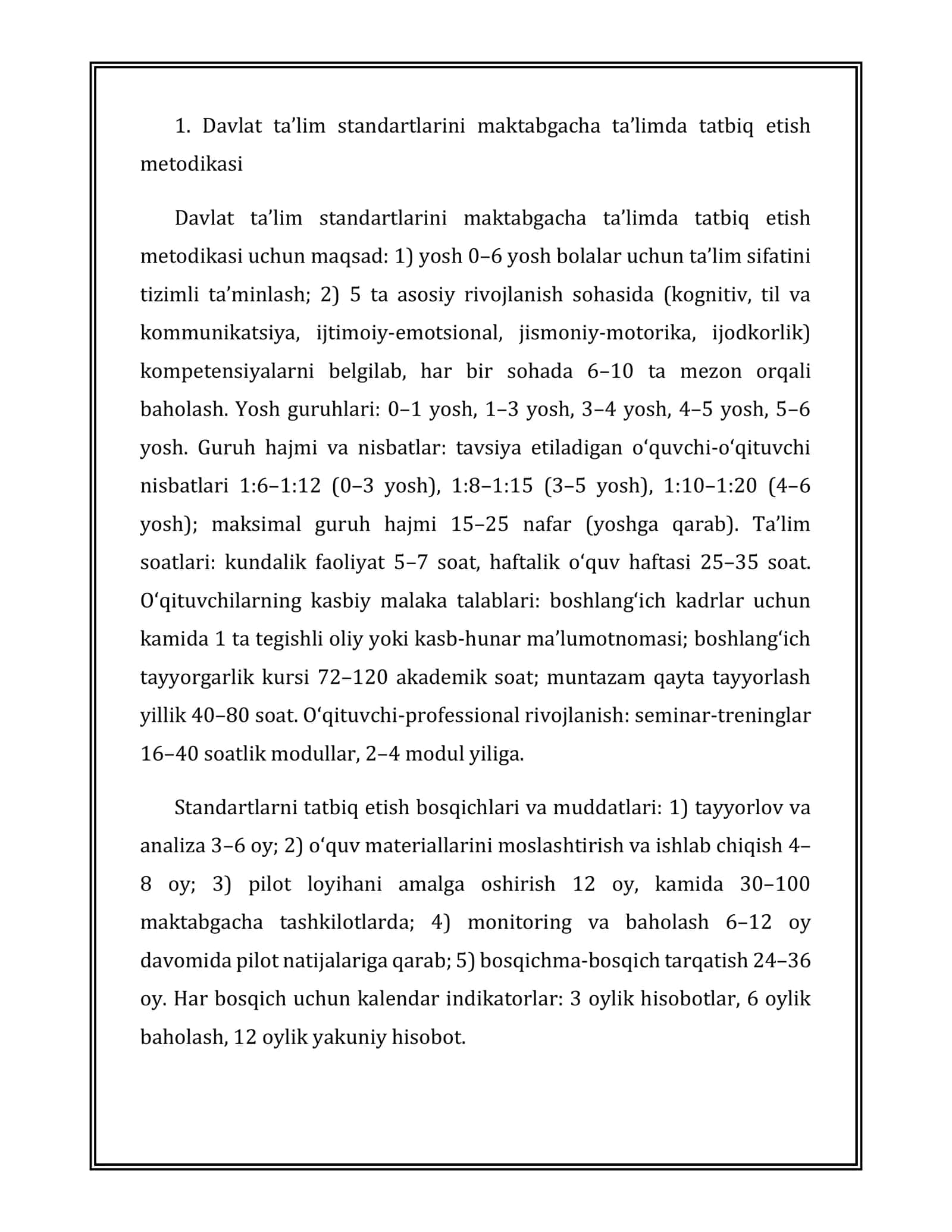 Makatabgacha talimdamarkazlarfaoliyati va uslubiyat fani doirasida makatabgacha talim va tarbiyaning davlatstandartini bajarishini taminlash 3