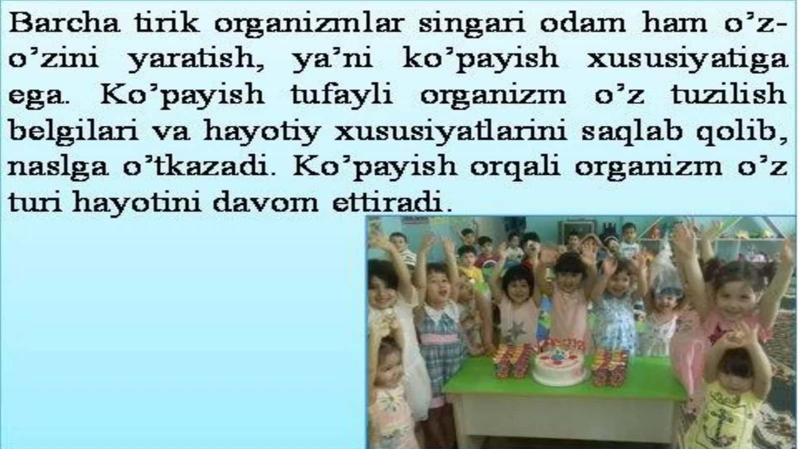 8-Sinf Biologiya: “Ko‘payish organlari va Ko‘payishning Ahamiyati” Taqdimot 3