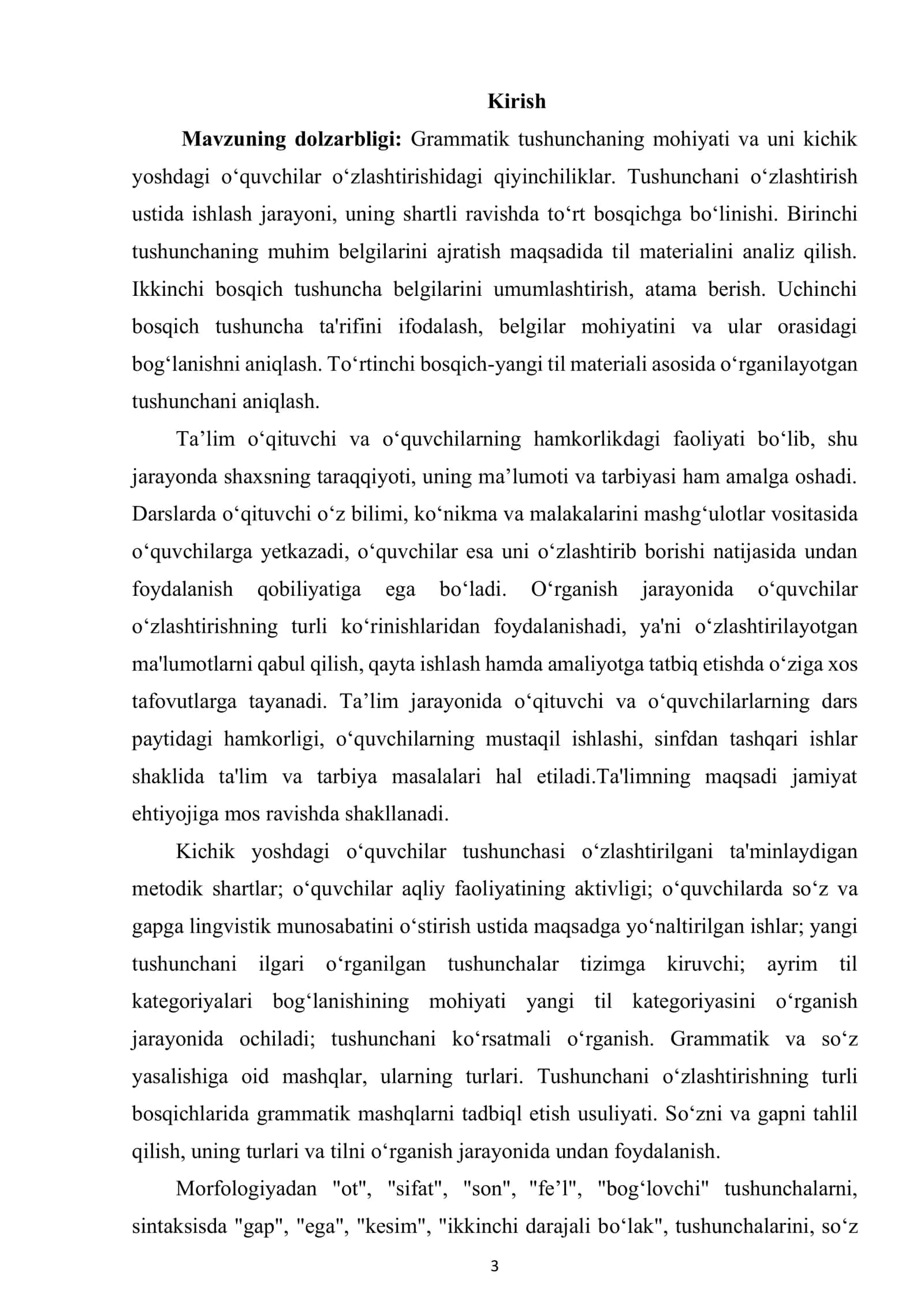 O‘quvchilarda grammatika va so‘z yasashga oid tushunchalarni shakllantirishning metodik asoslari 3