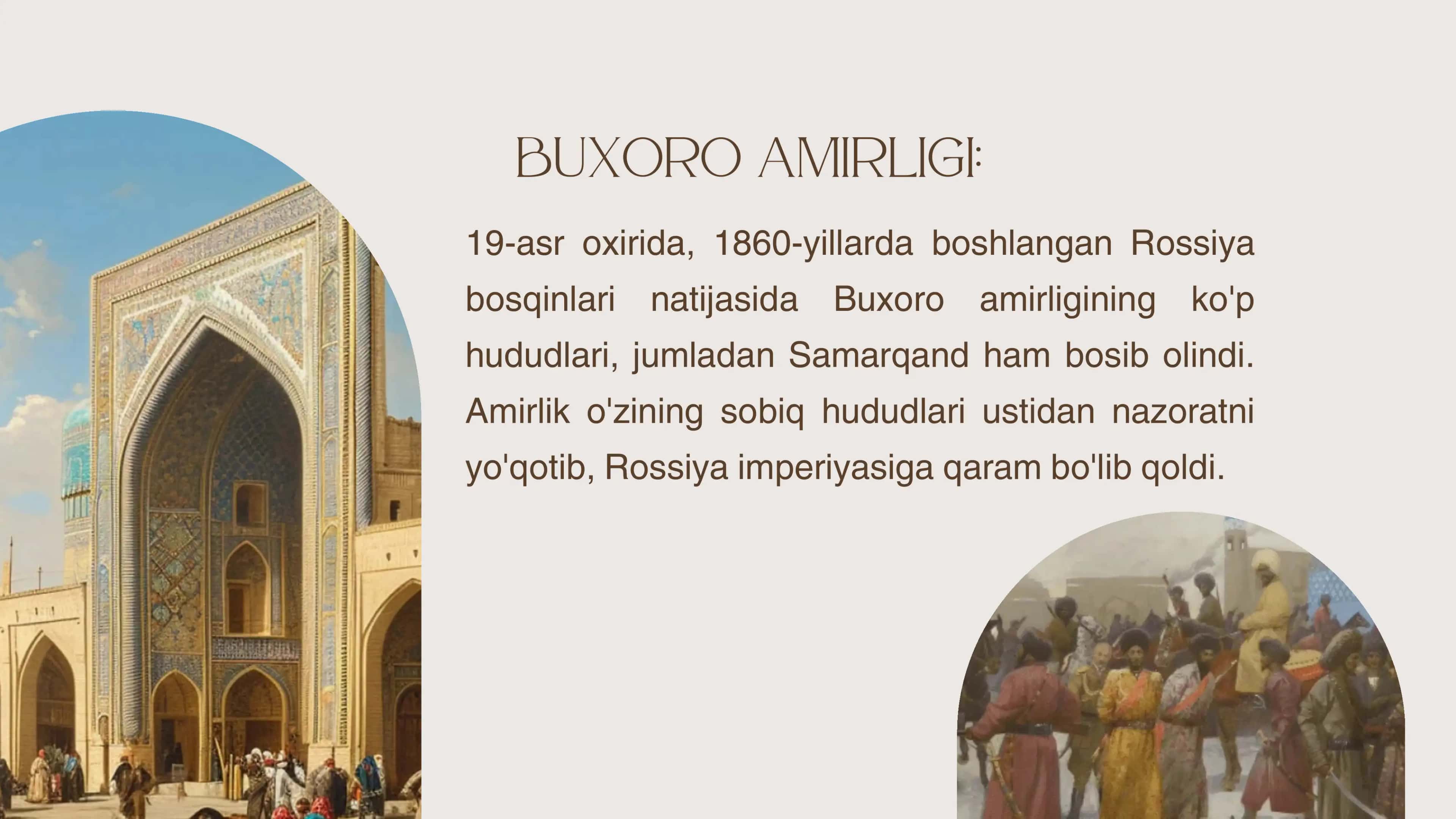 Buxoro amirligi va Xiva xonligi Rossiya imperiyasining vassaliga aylanishi va Turkistonda boshqaruv tizimi 3