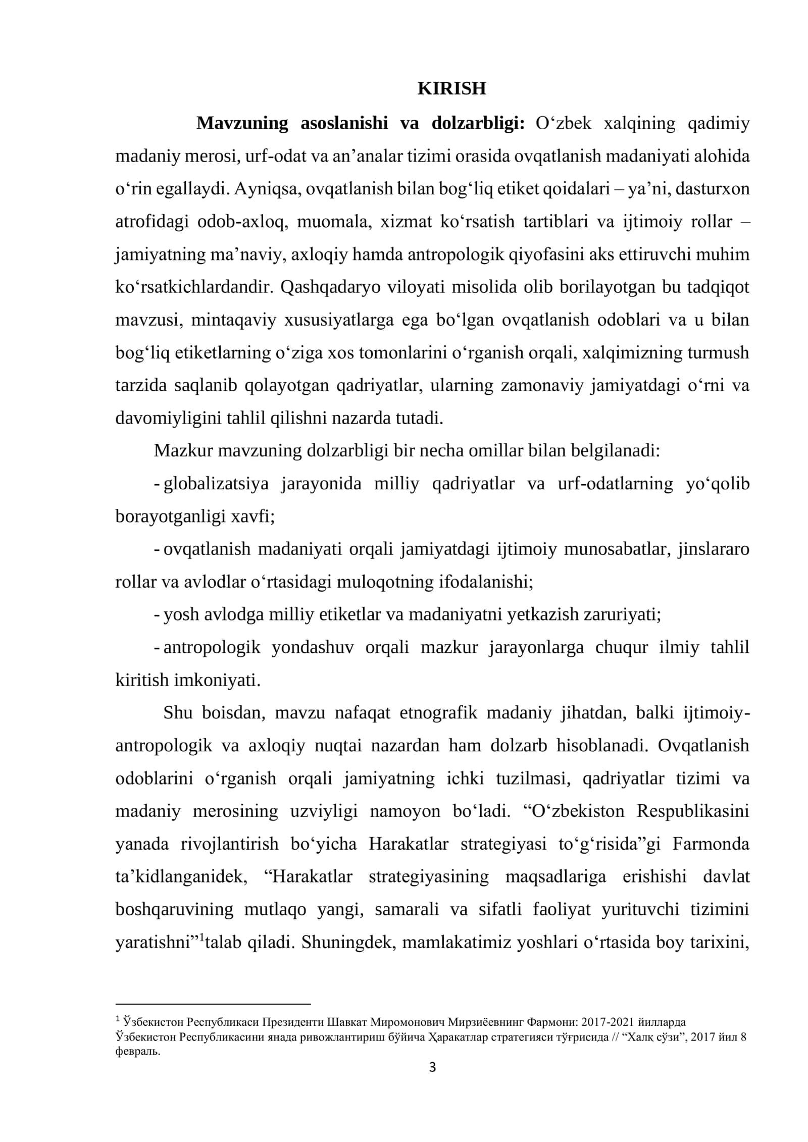OVQATLANISH ODOBLARI VA U BILAN BOG’LIQ ETIKETLAR (ANTROPOLOGIK TAHLIL) QASHQADARYO MISOLIDA 3