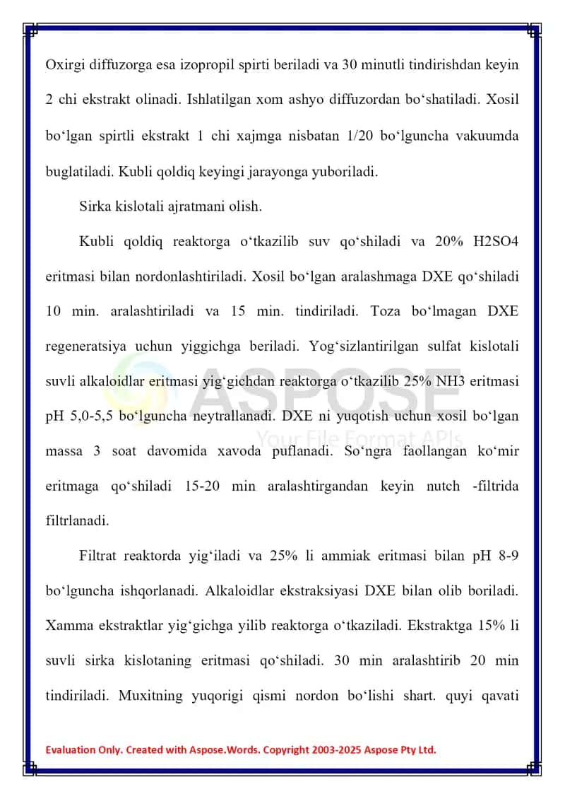Skopolomin gidrobromid, anabazin gidroxlorid olish texnologiyalari. 3