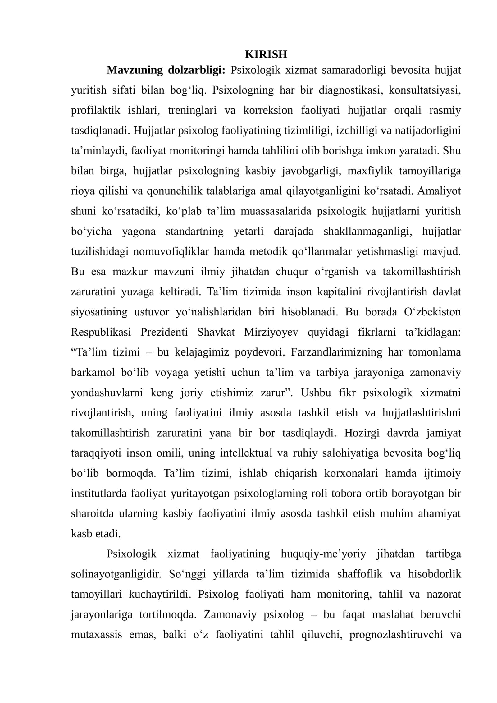 ISHCHI HUJJATLARNI PSIXOLOG TOMONIDAN RASMIYLASHTIRILISHI 3