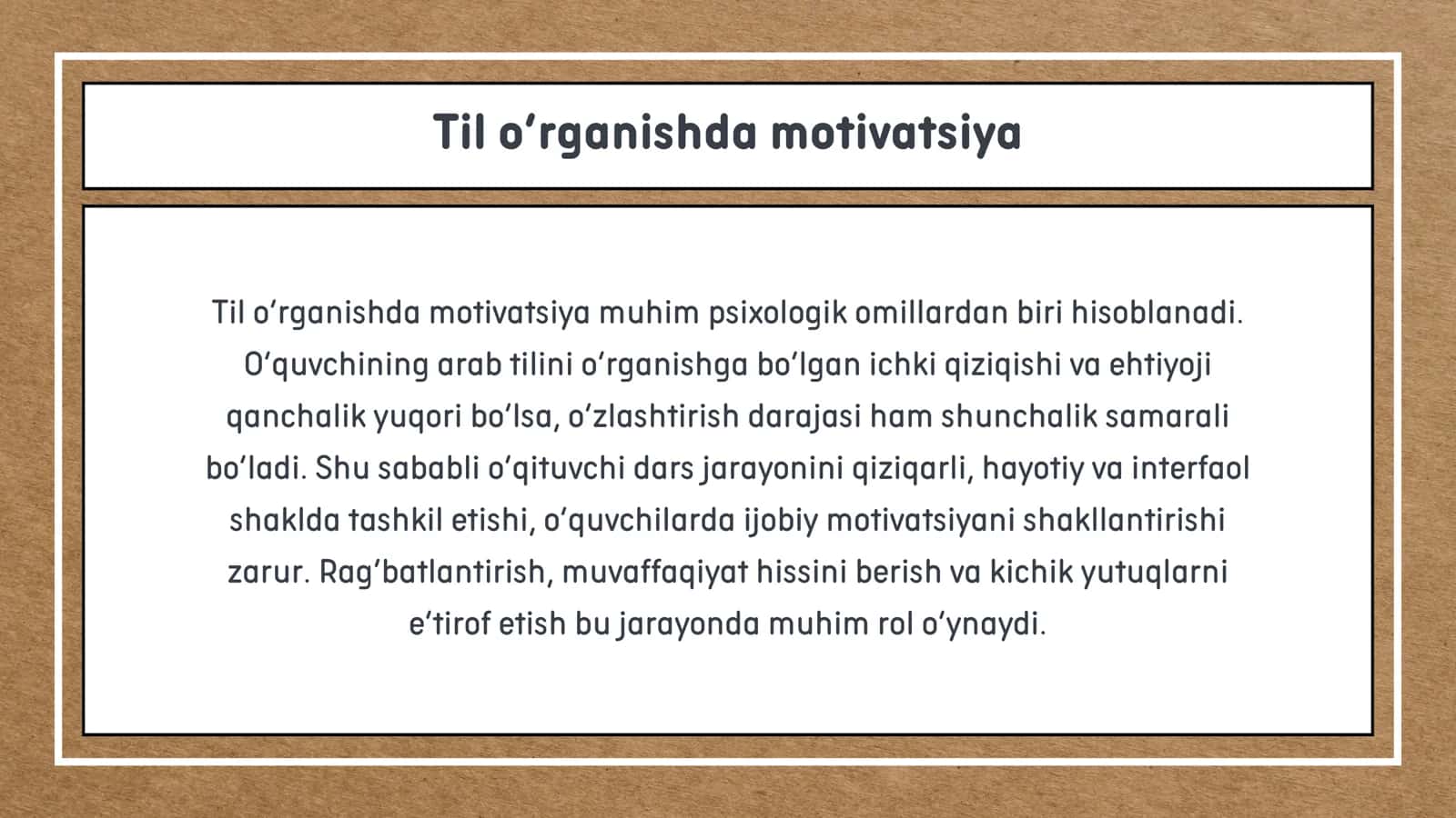 Arab tili o'qitish metodikasining psixologik asoslari 3