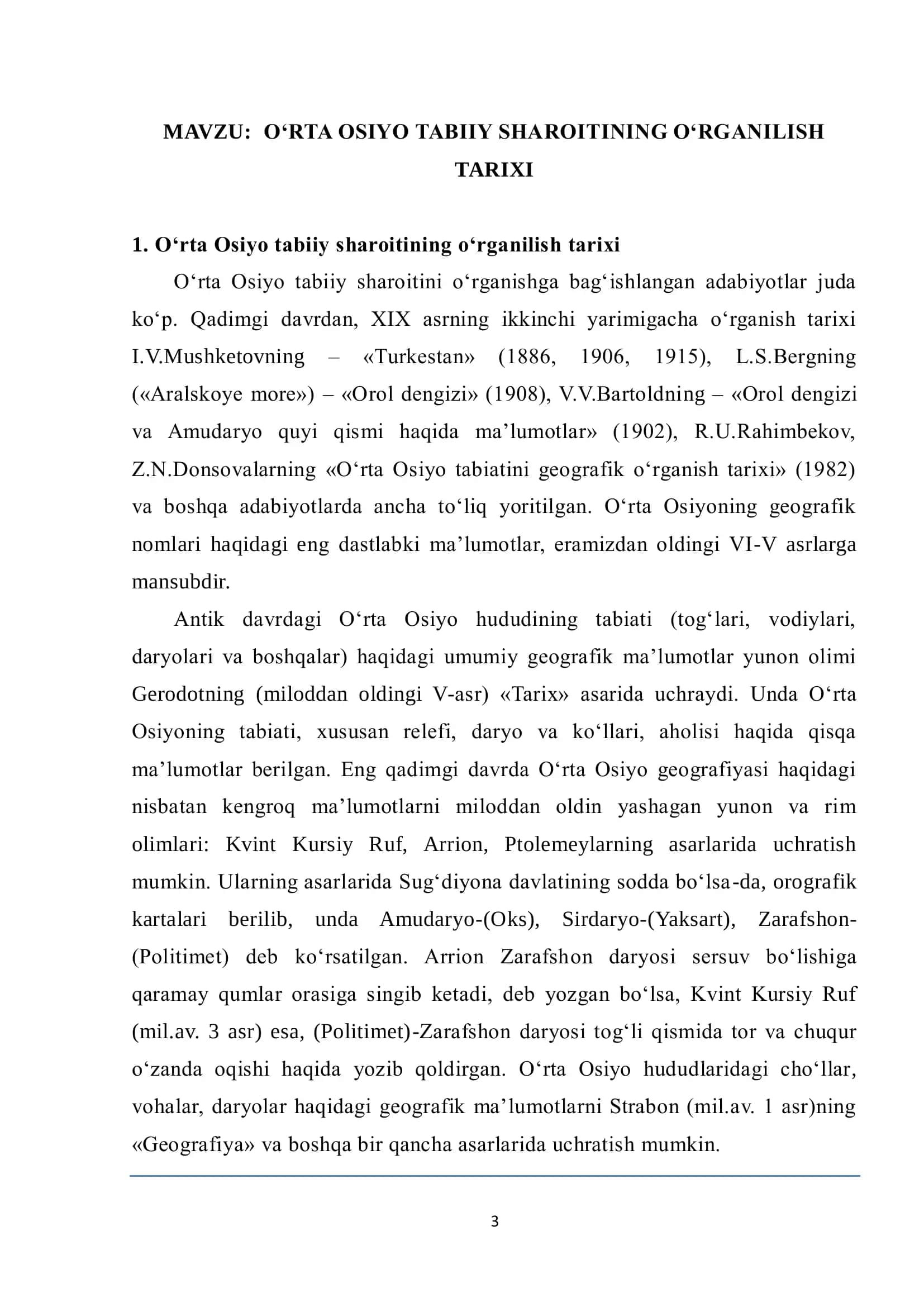 O‘RTA OSIYO TABIIY SHAROITINING O‘RGANILISH TARIXI 3
