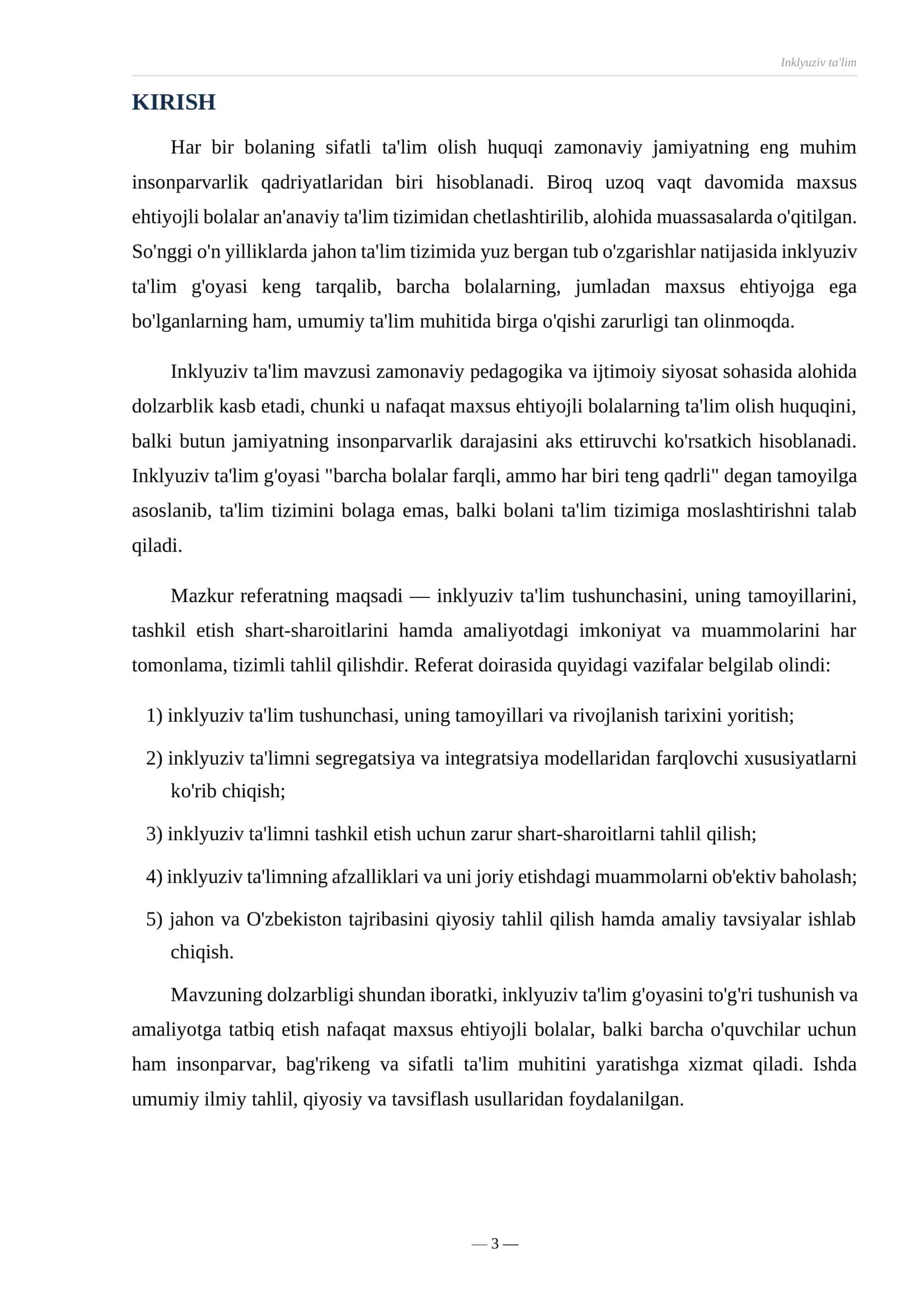 REFERAT INKLYUZIV TA'LIM 3