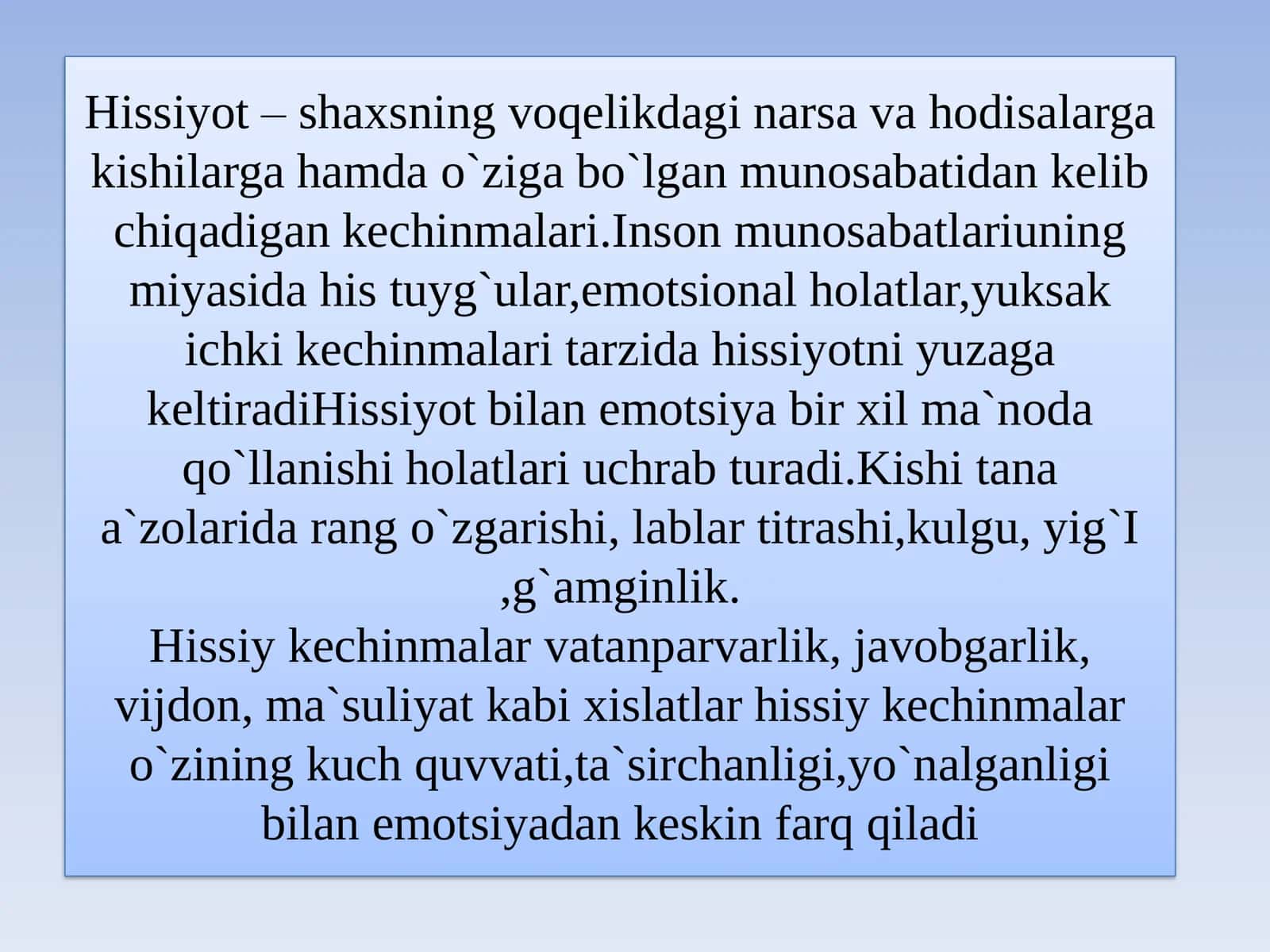 Biologiya: “Hissiyot va Uning Boshqarilishi” Taqdimot 3