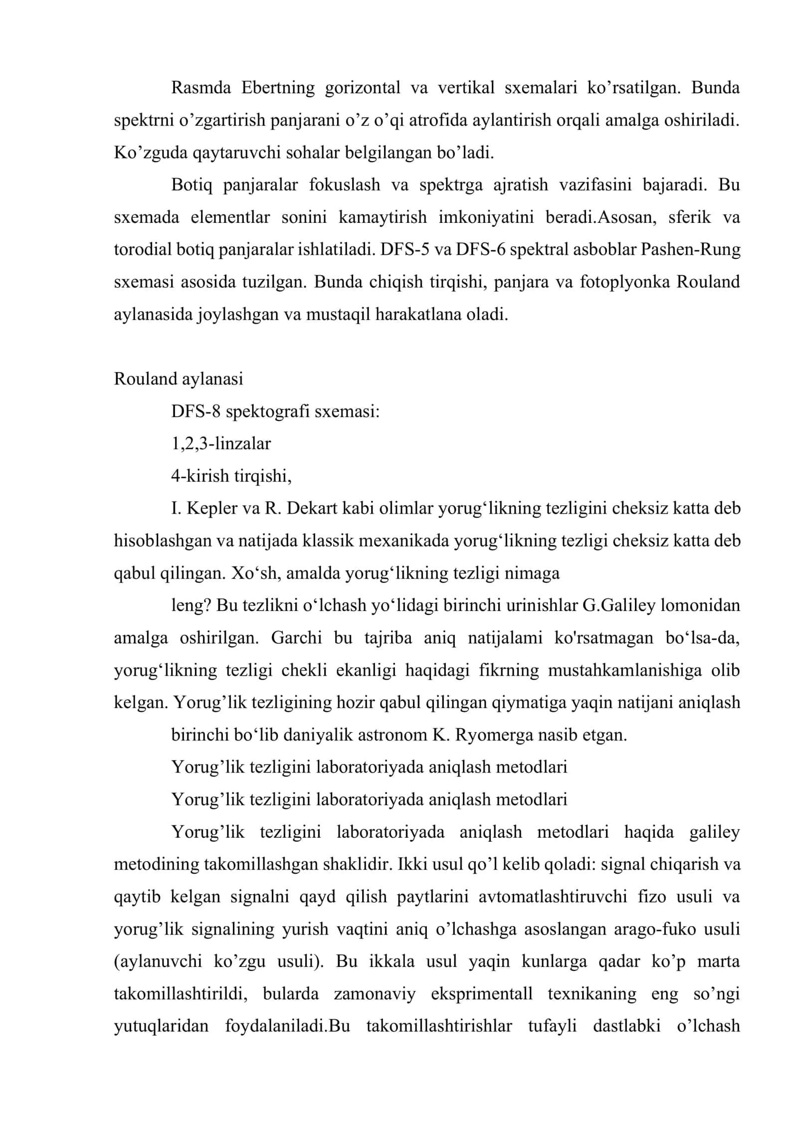 Difraksion panjaraning spektral xarakteristikalari 3