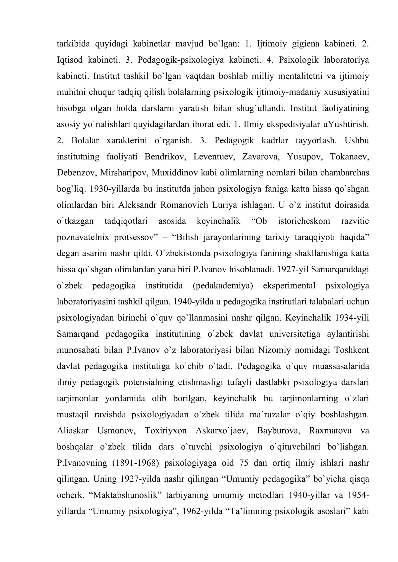 O’zbekistonda psixodiagnostika va eksperimental psixologiyaning rivojlanishi 3