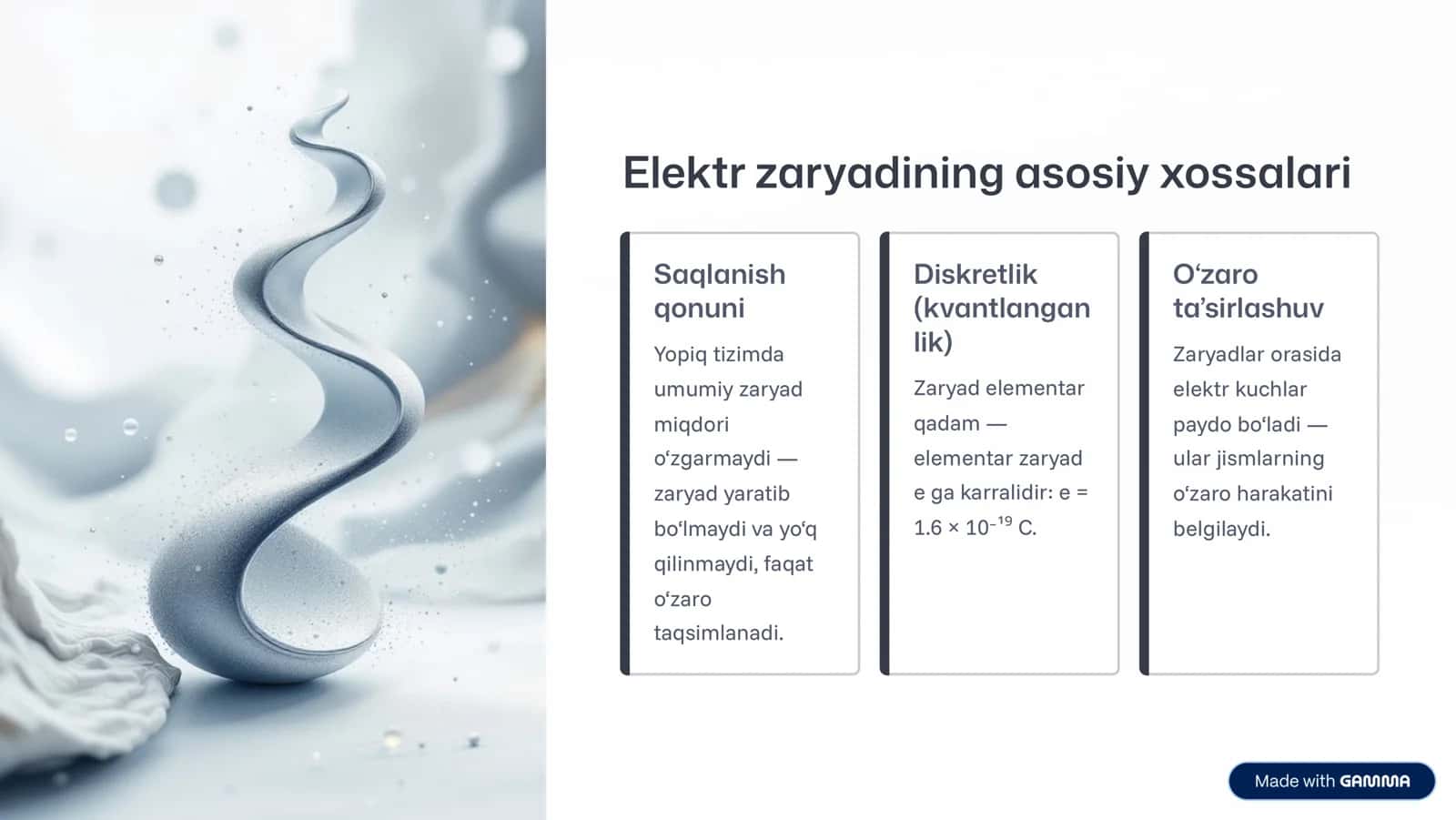 Elektr zaryadi va Kulon qonuniga kirish 3