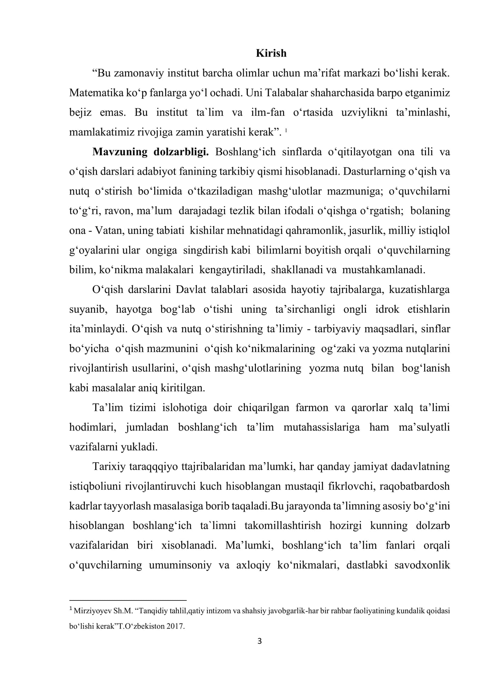 3-sinfda innovatsion yondashuv asosida so‘z turkumlarini o‘rgatish metodikasini takomillashtirish 3