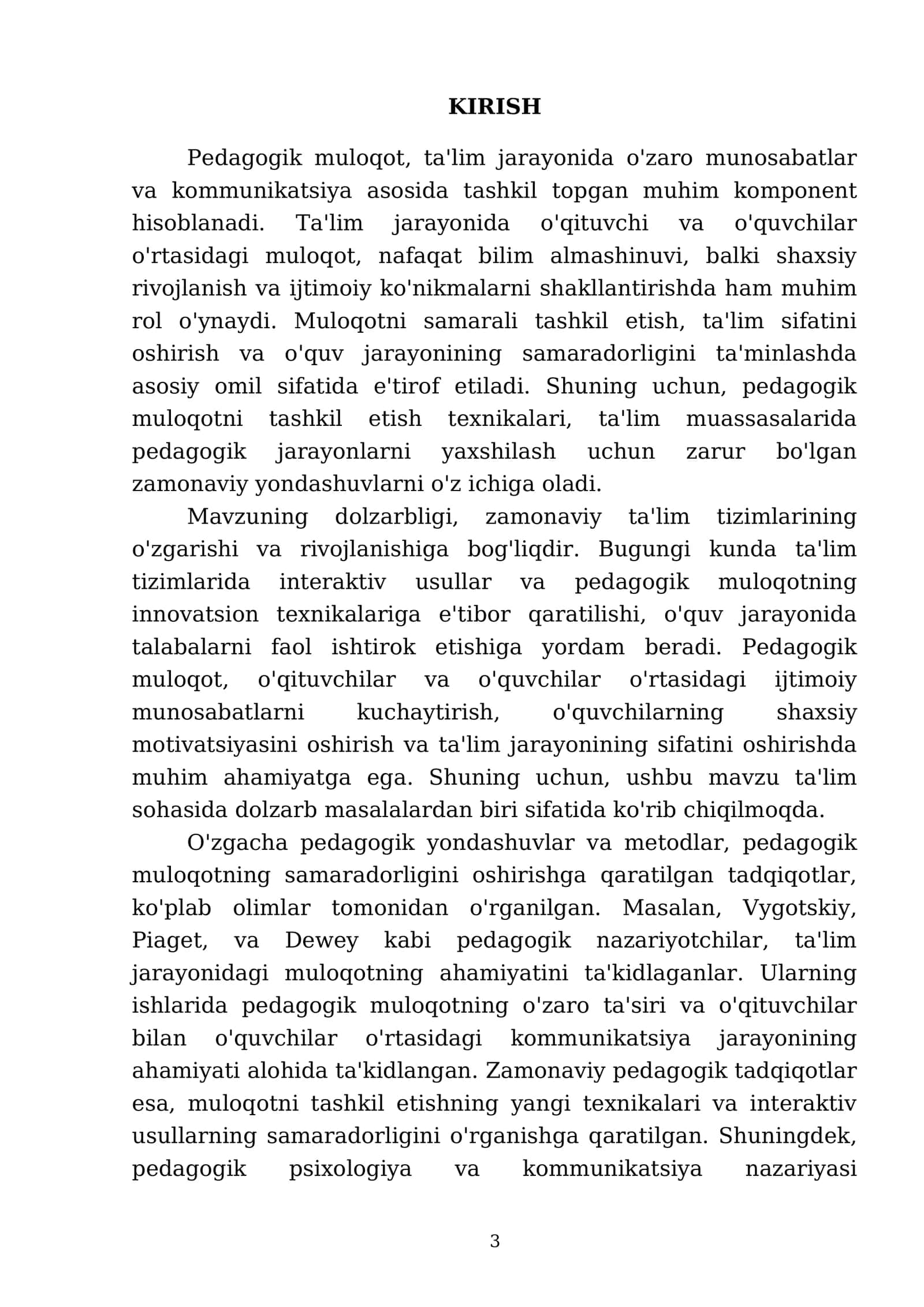 Pedagogik muloqotni tashkil etish texnikasi 3