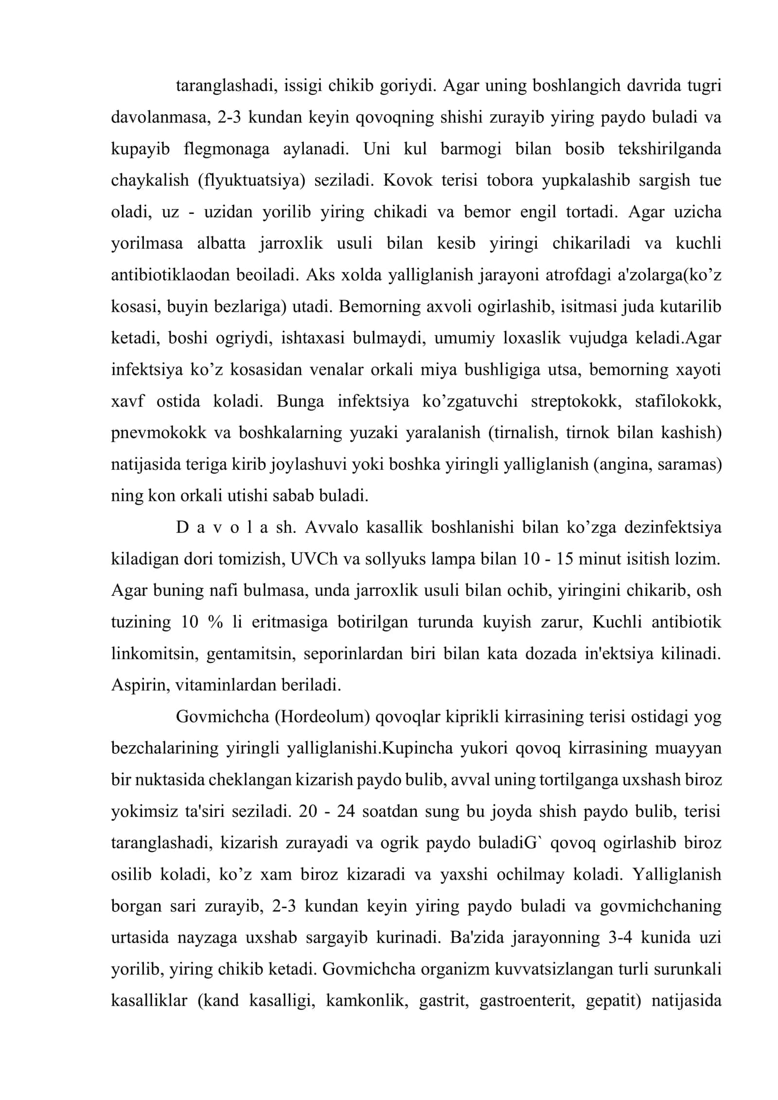 Qovoq, kon'yunktiva va ko`z yosh a'zolari kasalliklari 3