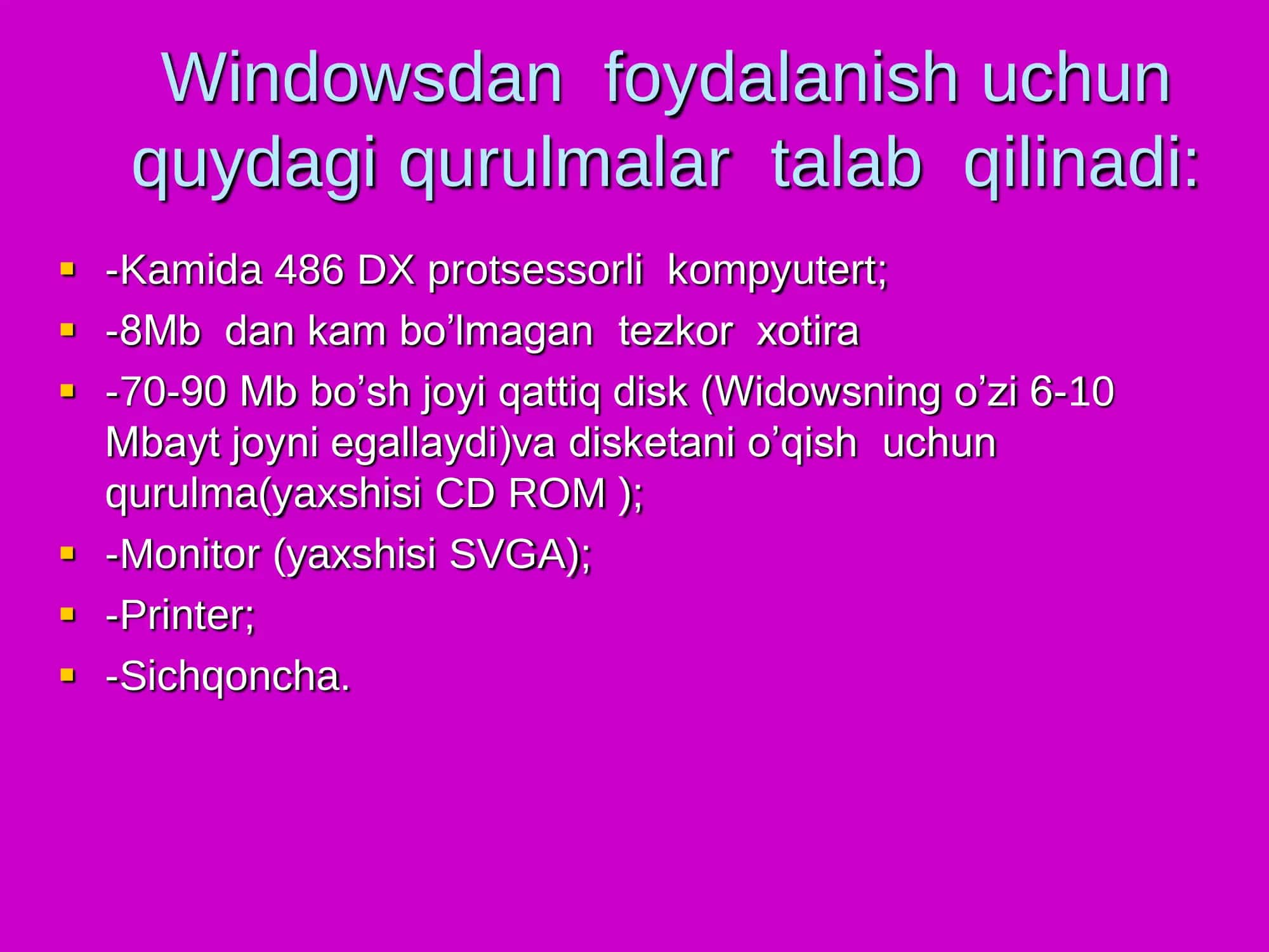 Windows tizimlari 3
