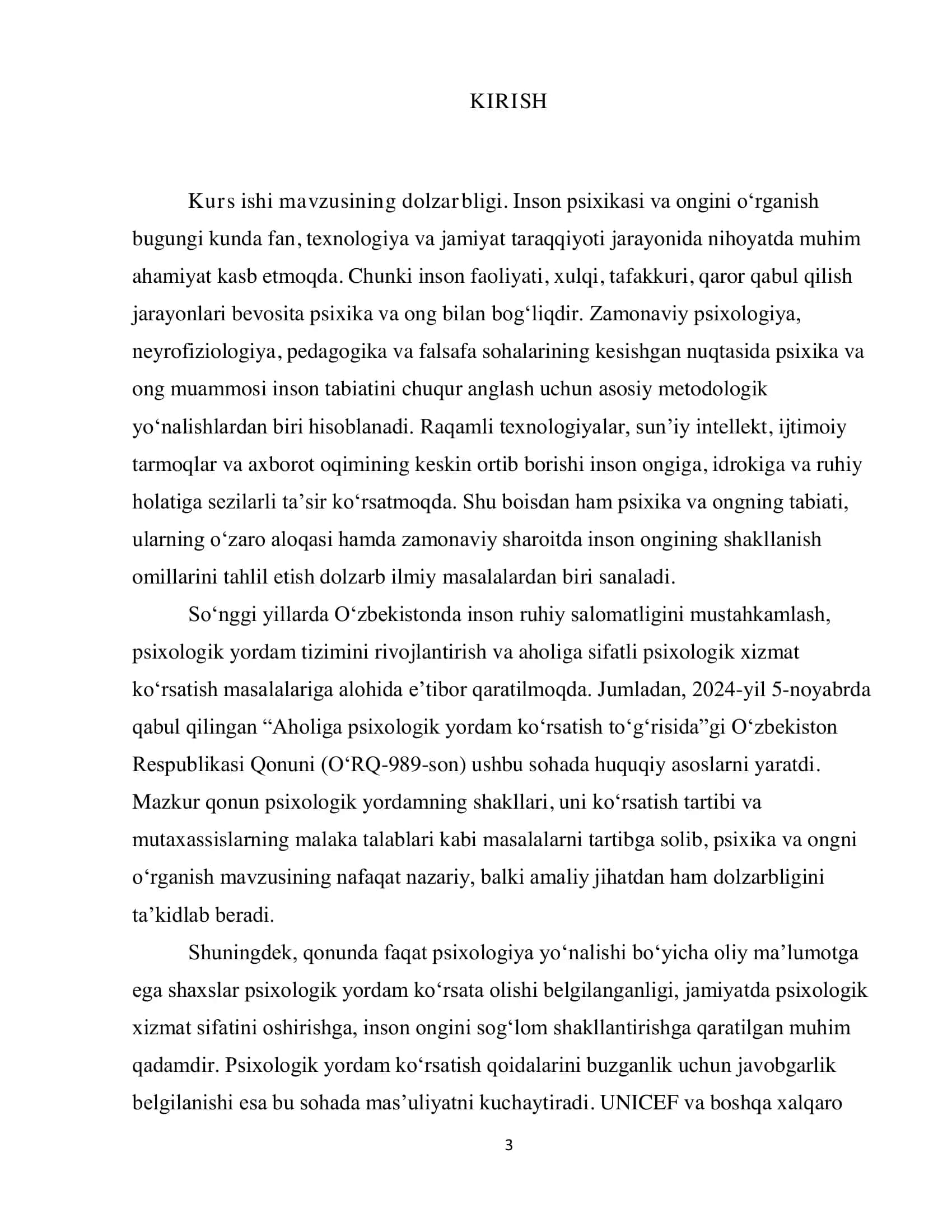 PSIXIKA VA ONGNING TA'RIFLARI 3