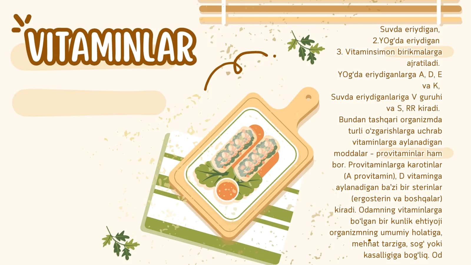 ORGANIZMNING VITAMINLAR BILAN TA’MINLANGANLIGINI O‘RGANISH VA BAHOLASH 3