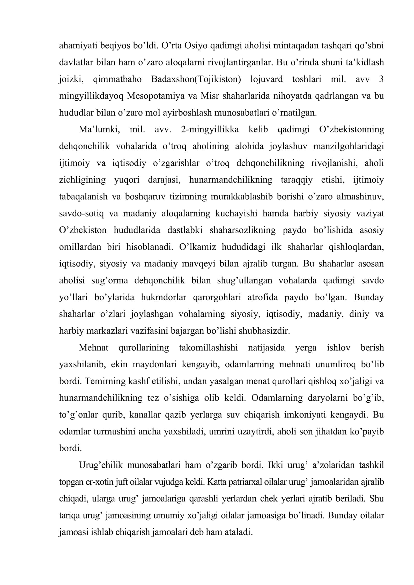 O’zbekiston hududida qadimgi davlatlar va muassasalarining vujudga kelishi 3