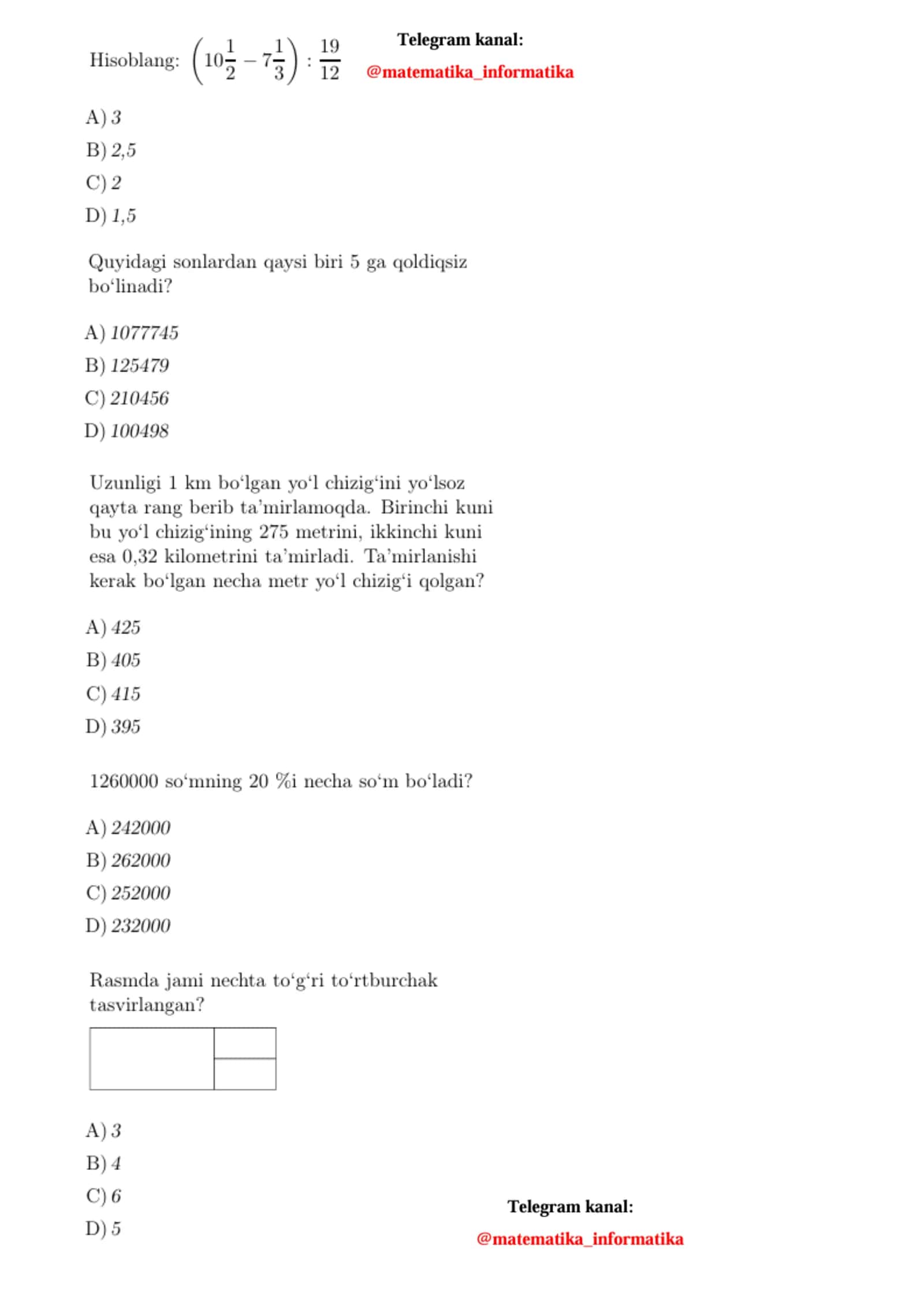 MAJBURIY MATEMATIKA 3