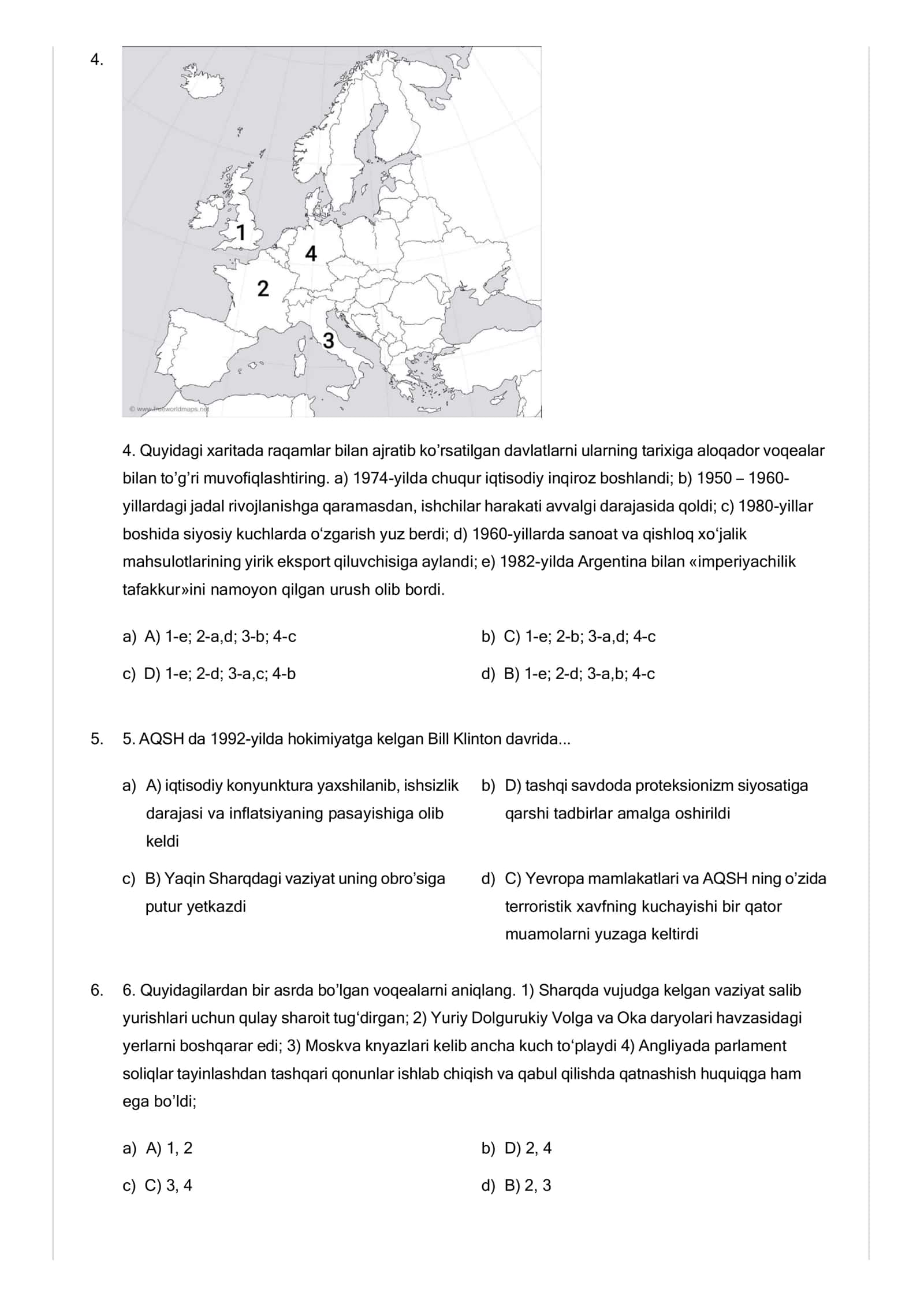 👑 TARIX FANIDAN ATTESTATSIYA TESTLARI | 250 TA TEST VARIANT | JAVOBLARI BILAN 3