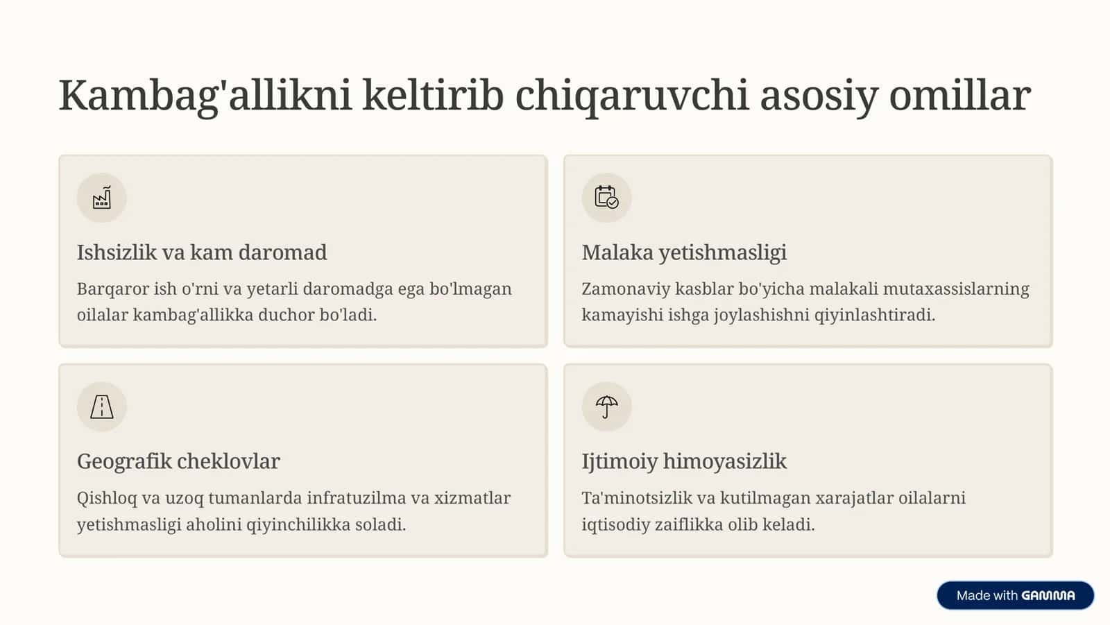 Kambag'allikni qisqartirish strategiyalari 3