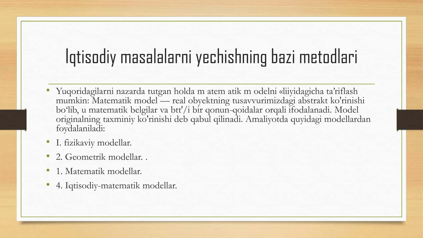 Iqtisodiy masalalarni yechishning bazi metodlari 3