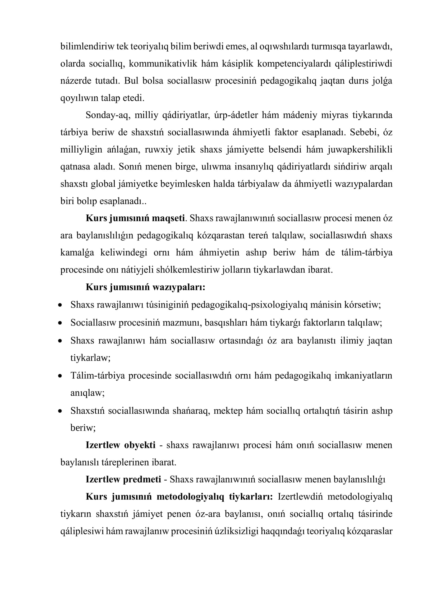 SHAXS RAWAJLANIWI HÁM SOCIALLASIWINIŃ TEORIYALIQ TIYKARLARI 3